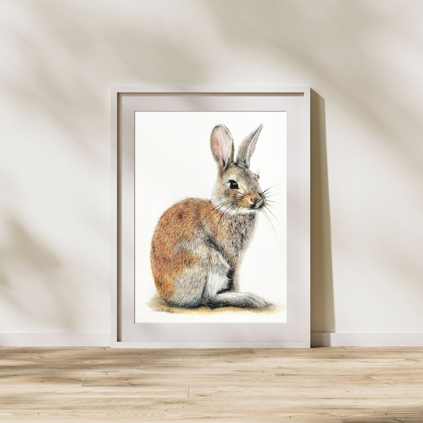 Woodland bunny art print, Wildlife art print, Giclee print on fine art paper