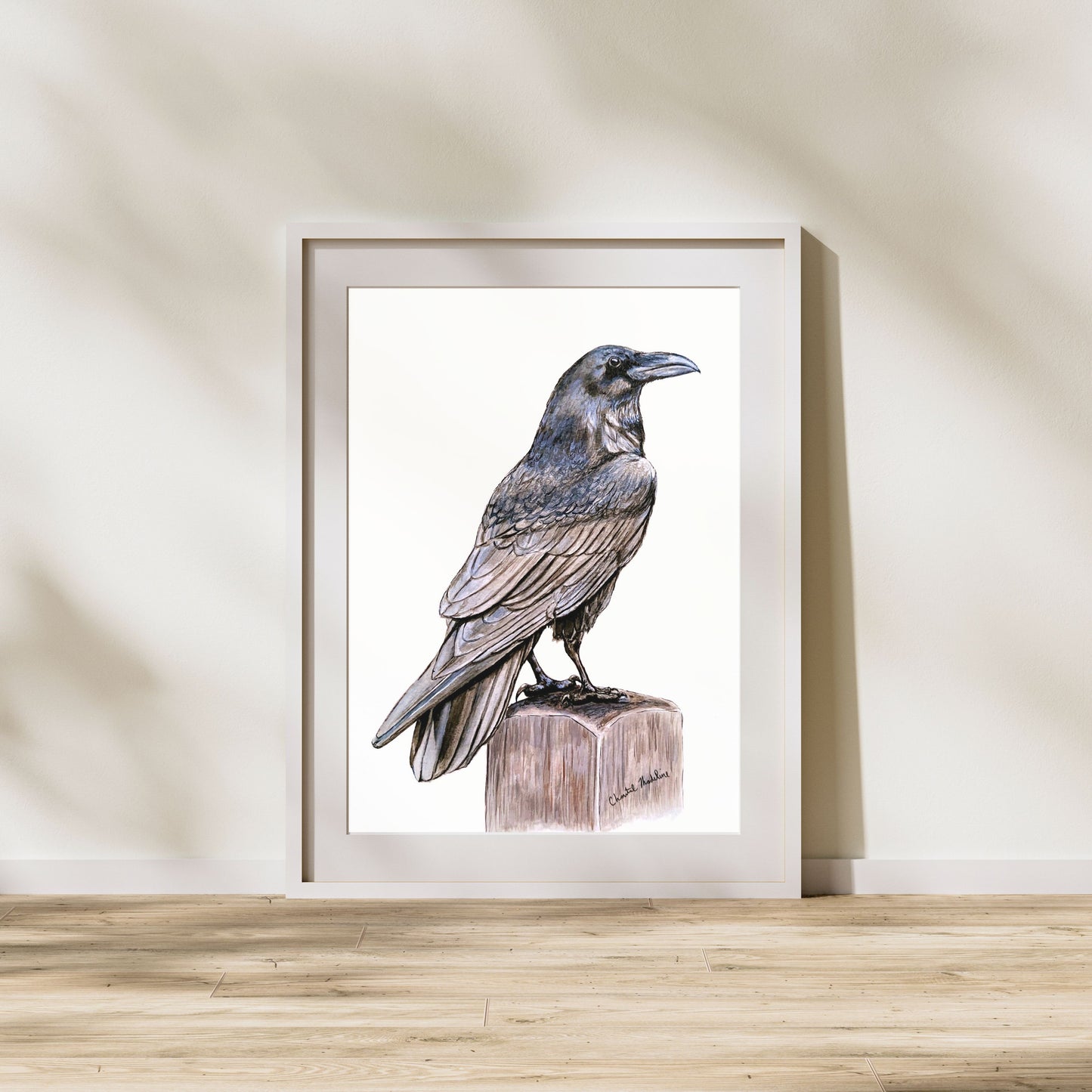 Raven art print, Wildlife art print, Giclee print on fine art paper