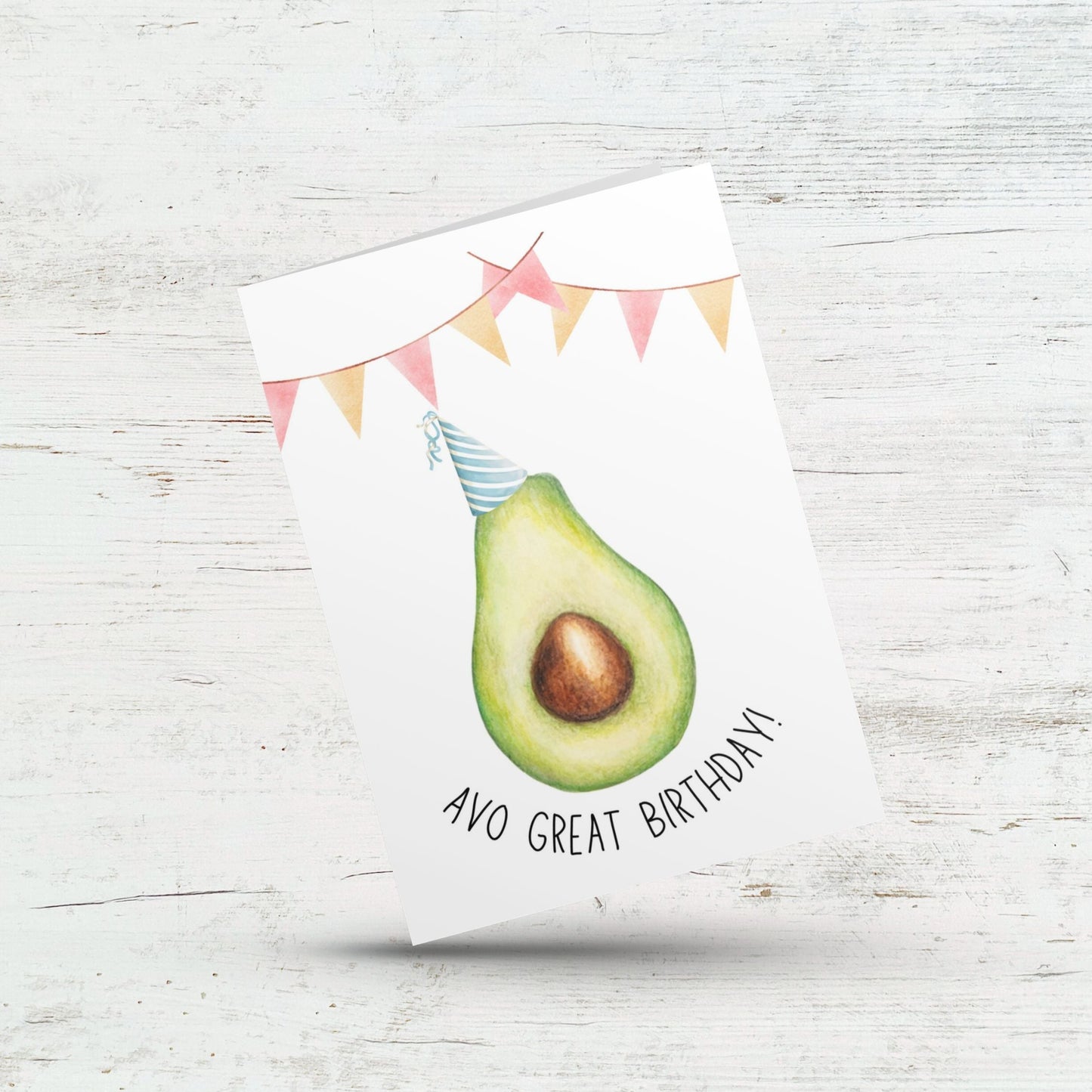 Avo great birthday, Funny avocado pun birthday card, Gift for vegan friend, Gender-neutral greeting card, Food card for boyfriend, Partner