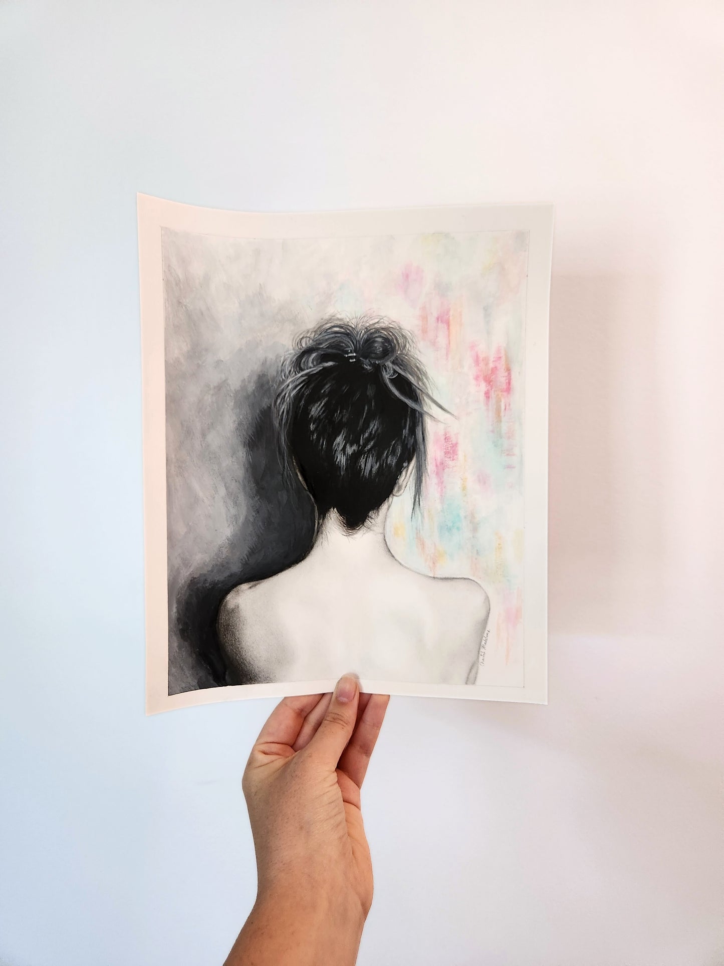 Two sides of grief, Giclee print on fine art paper, Grief series print from original artwork