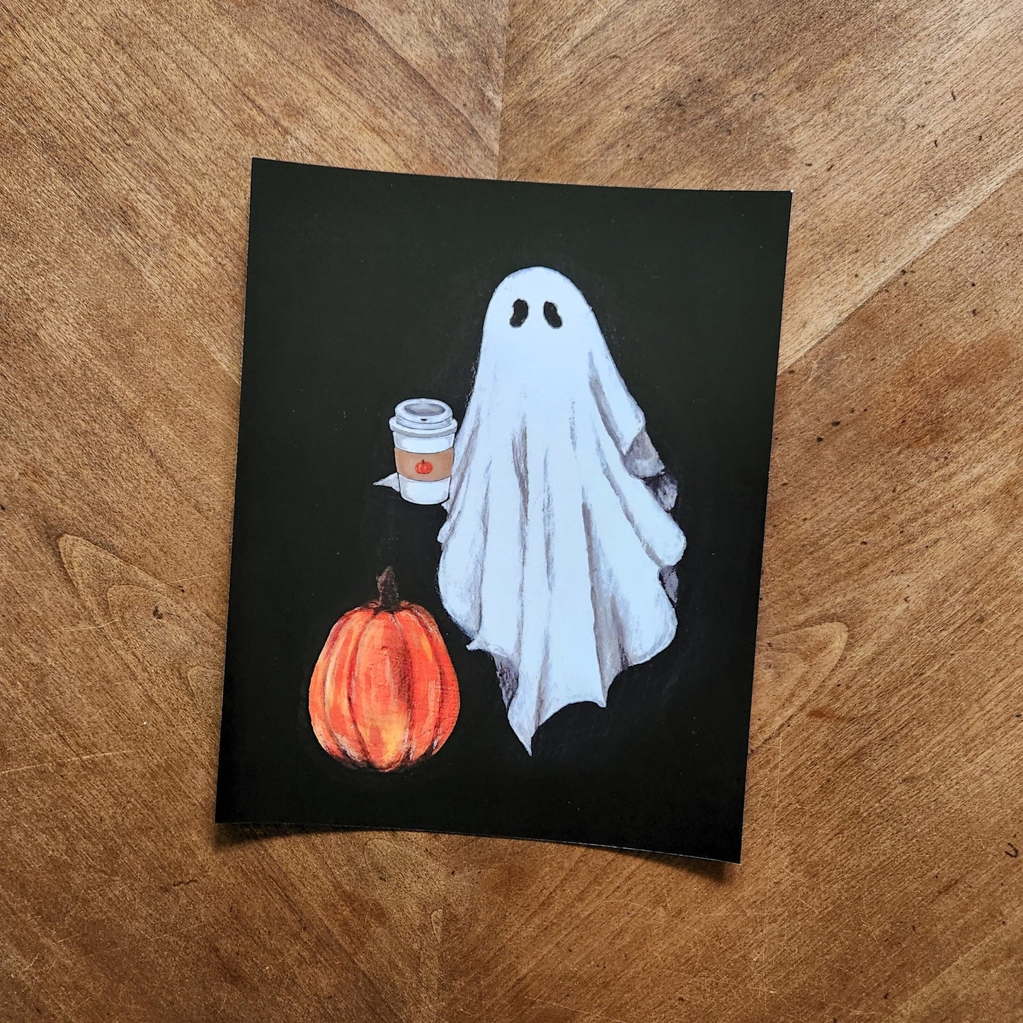 Halloween ghost greeting card, Spooky season card, Cute vintage ghost illustration, Gothic art card for her, Him, Friend, Partner, Mom, Dad