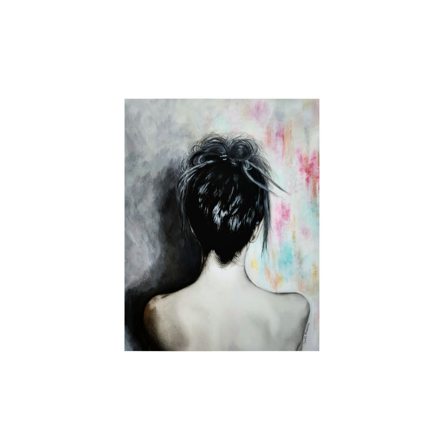 Two sides of grief, Giclee print on fine art paper, Grief series print from original artwork