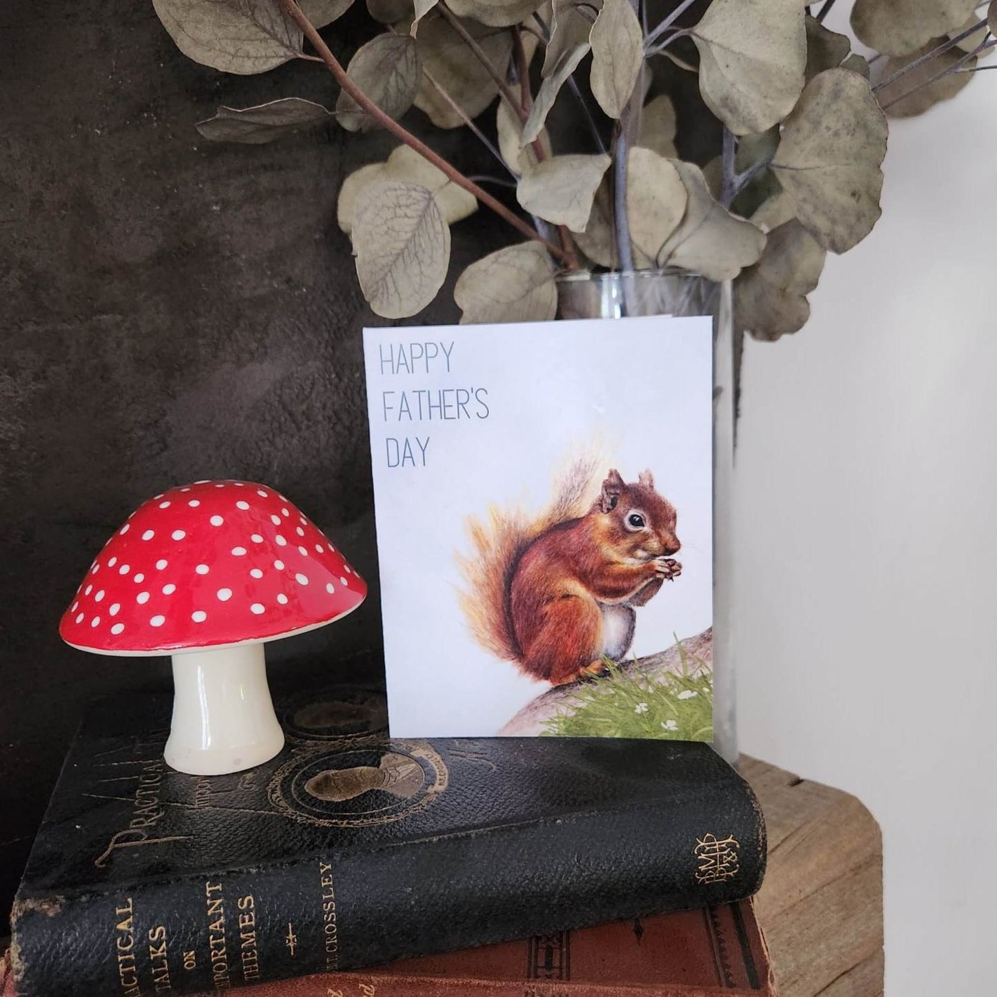 Happy father's day card, Wildlife card for dad, Celebrate dad woodland greeting card, Card for Grandpa, Gift for him,Cute mouse card for dad