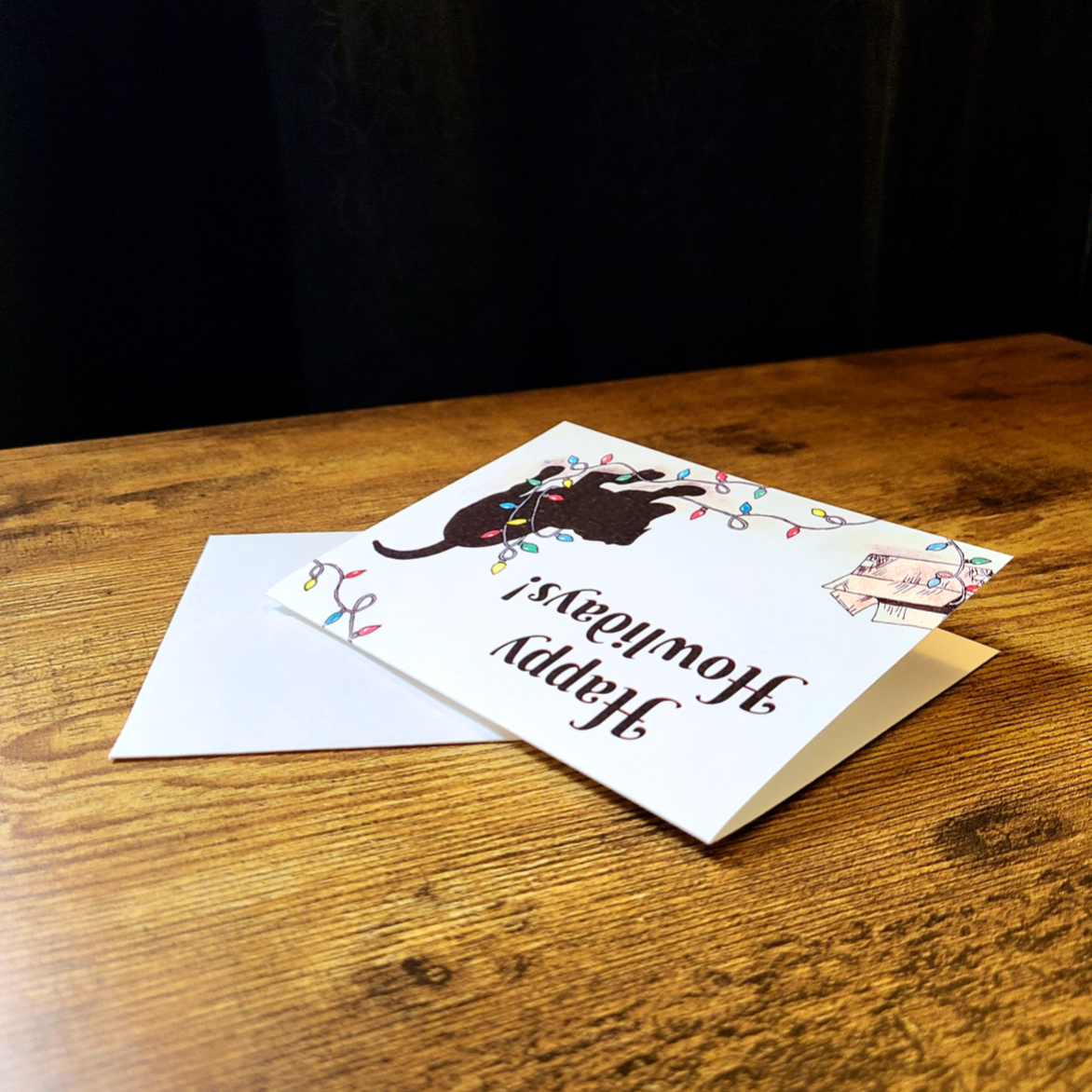 Happy Howlidays, Black lab Christmas card, Cute dog Christmas card, Happy Holidays card, Merry Christmas card, Festive dog card, black dog