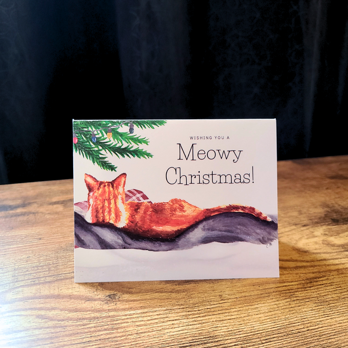 Meowy Christmas card, Ginger cat Christmas card, Cat Christmas card, Cute holiday card, Gift for cat lover, Cat lady meowy Christmas, Catmas