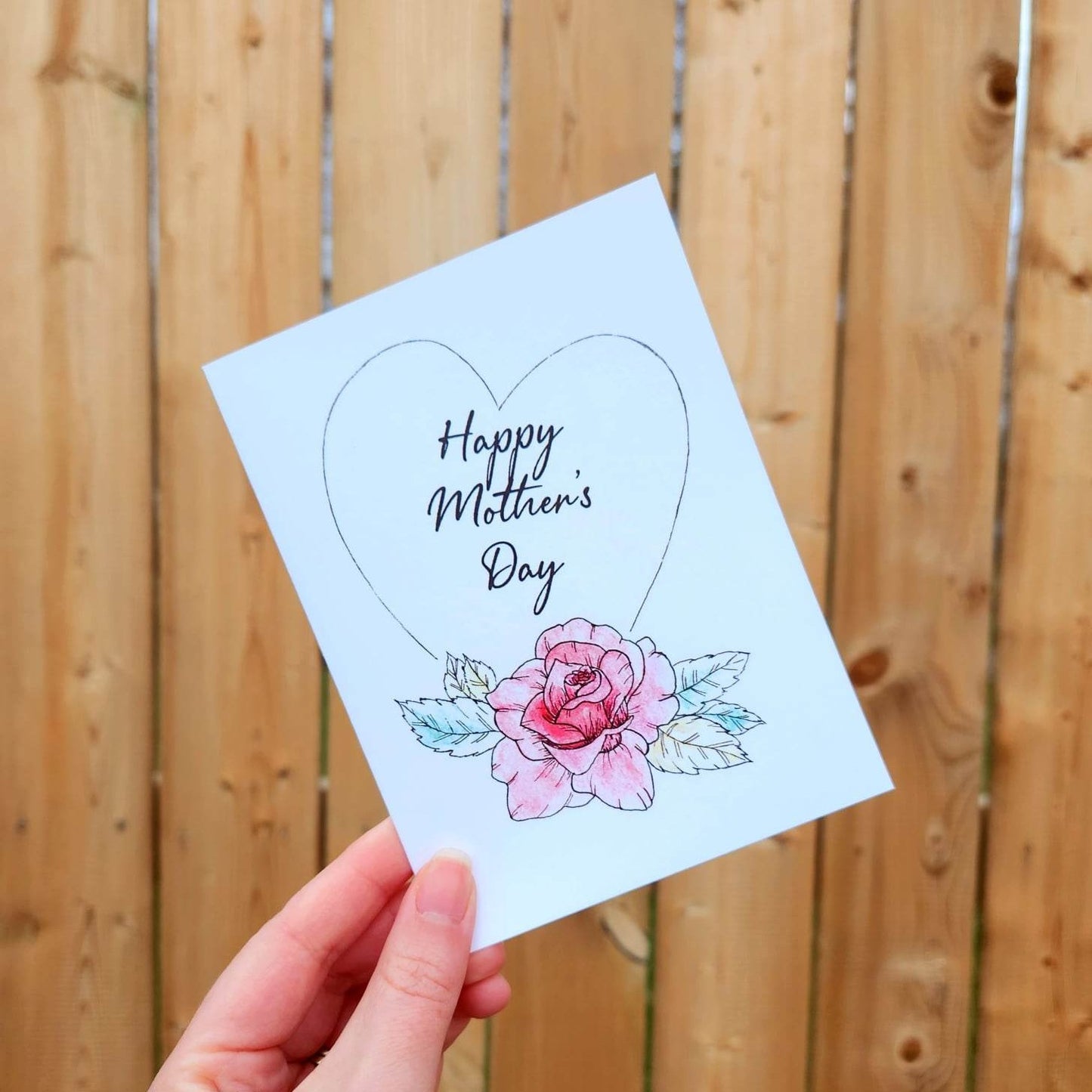 Happy Mother's day card, Pink rose card for mom, Floral Mother's day card, Pretty card for mom, Mother's day greeting card, Handmade card