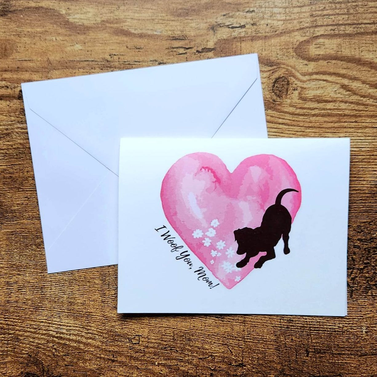 I woof you mom, Mother's Day card, Dog mom card, Fur mom card, Card from dog, Cute dog greeting card, I love you card for mom, Family pet