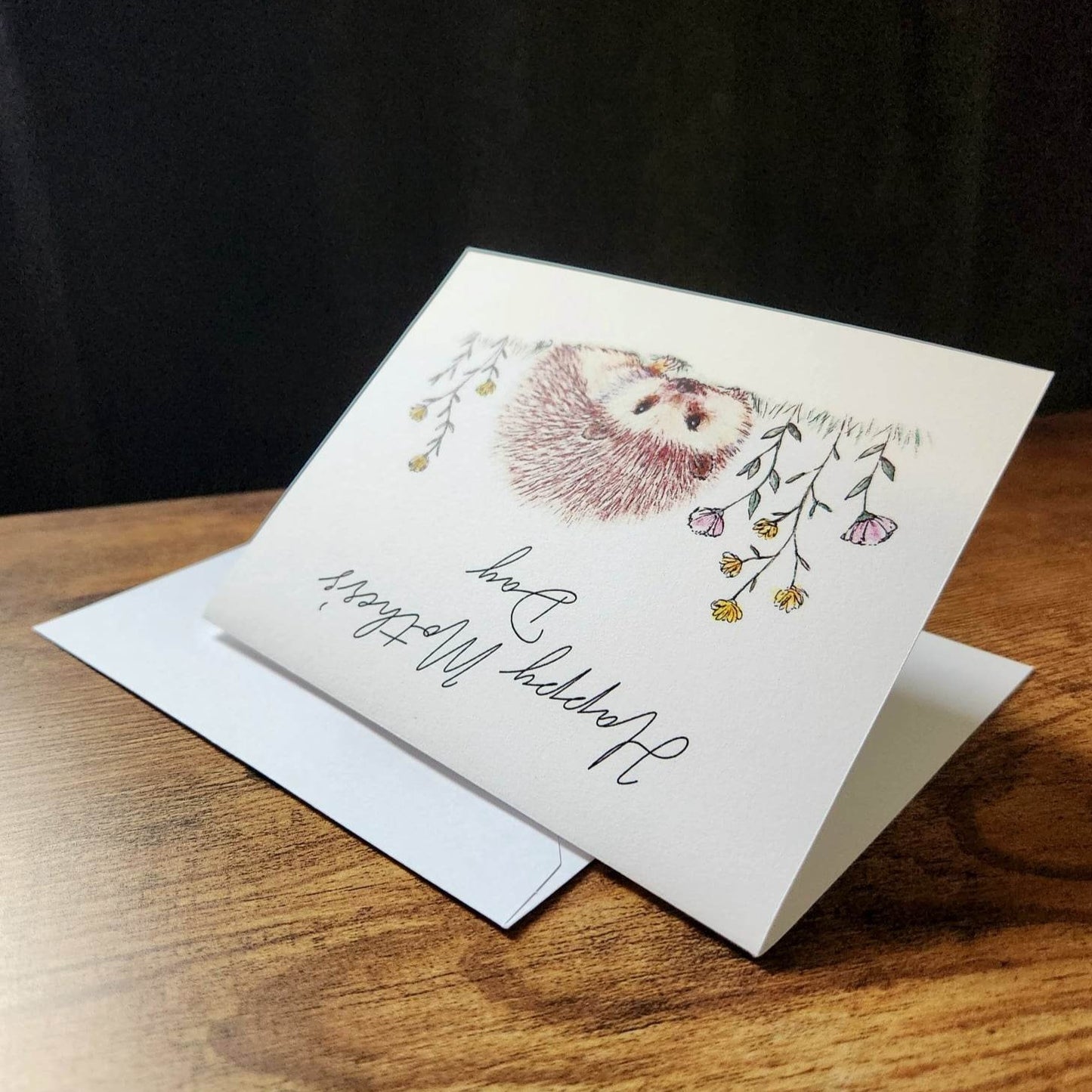 Happy Mother's Day Card, Mother's Day, Card for mom, Cute Animal card, Hedgehog card, Whimsical card, Celebrate mom card, Wildlife card