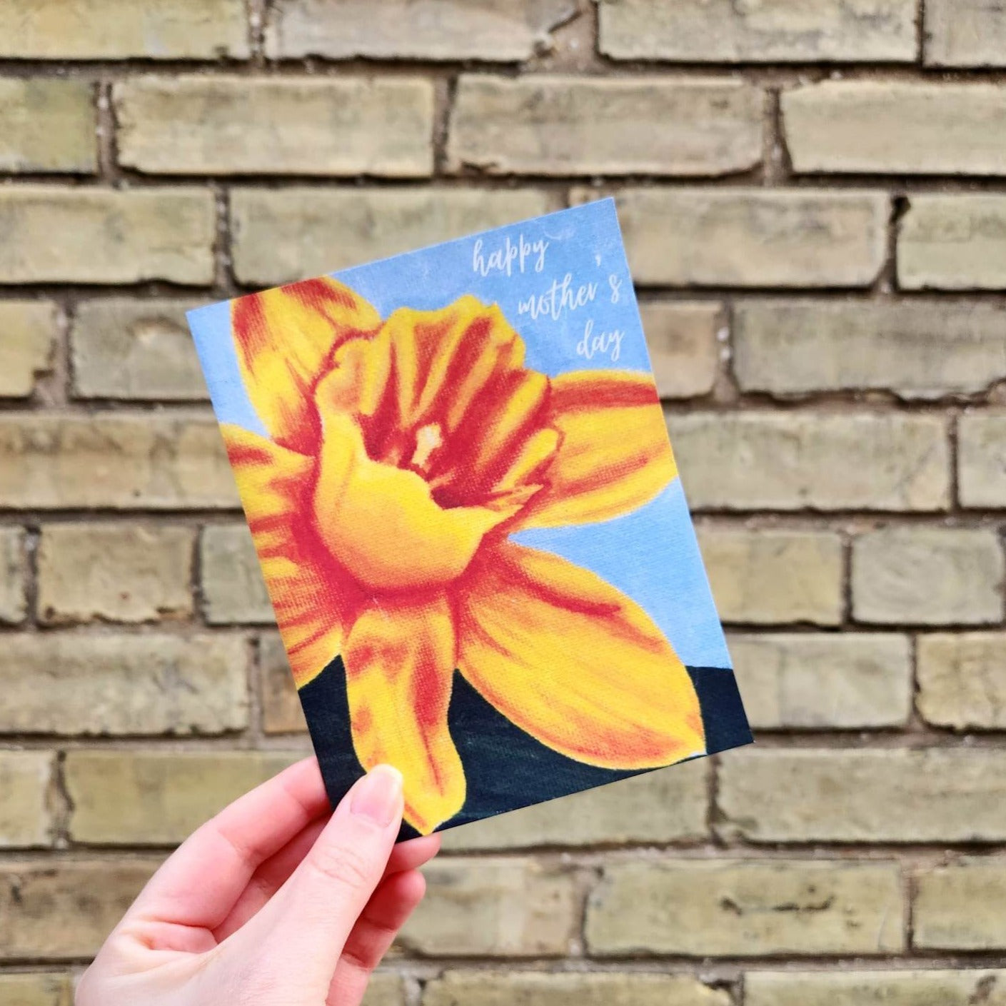 Daffodil mother's day card, Original art card for mom, Daffodil card, Mother's day greeting card, Celebrate mom card, Happy Mother's day mom