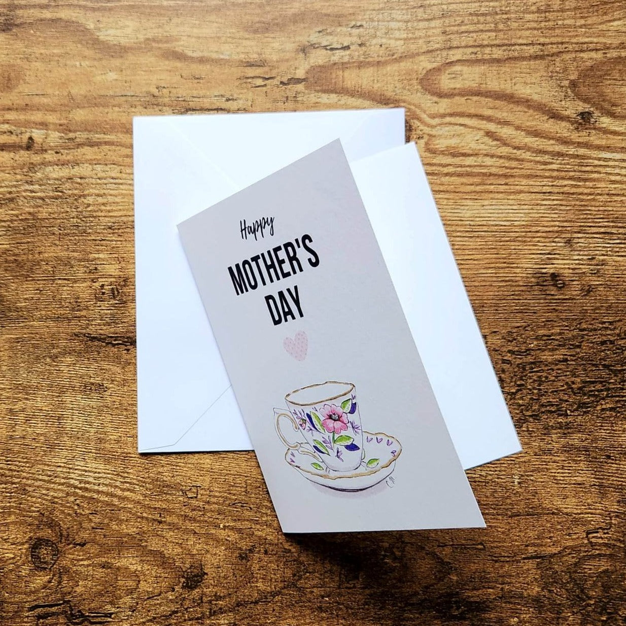 Tea lover mother's day card, Happy mother's day card, Floral tea cup card, Card for mom, Aunt, Sister, Pretty mother's day card for wife