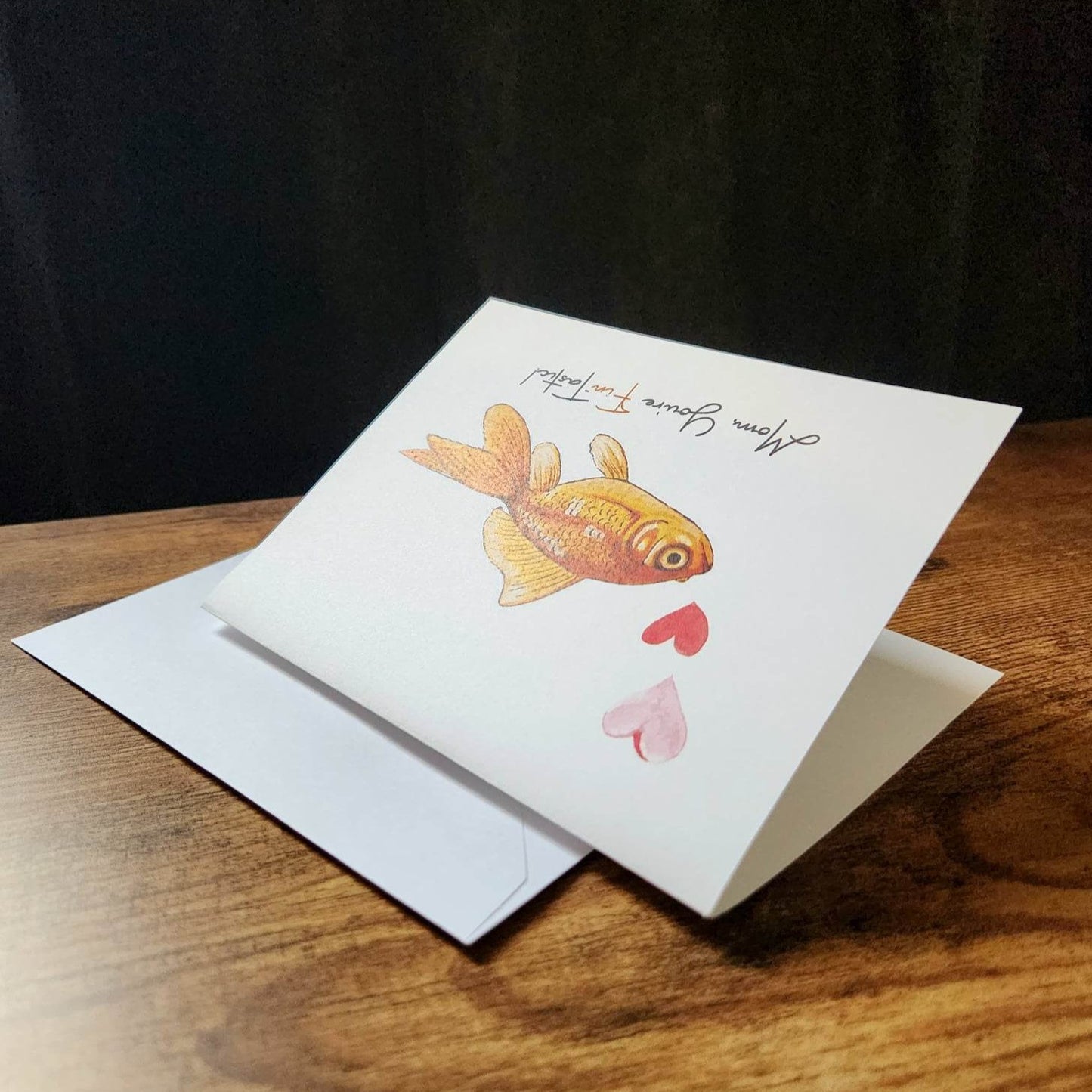 Mom your fin-tastic, Mother’s Day greeting card, Card for Mom, Funny animal card, Goldfish card, Pun card, Appreciation card, I love you mom