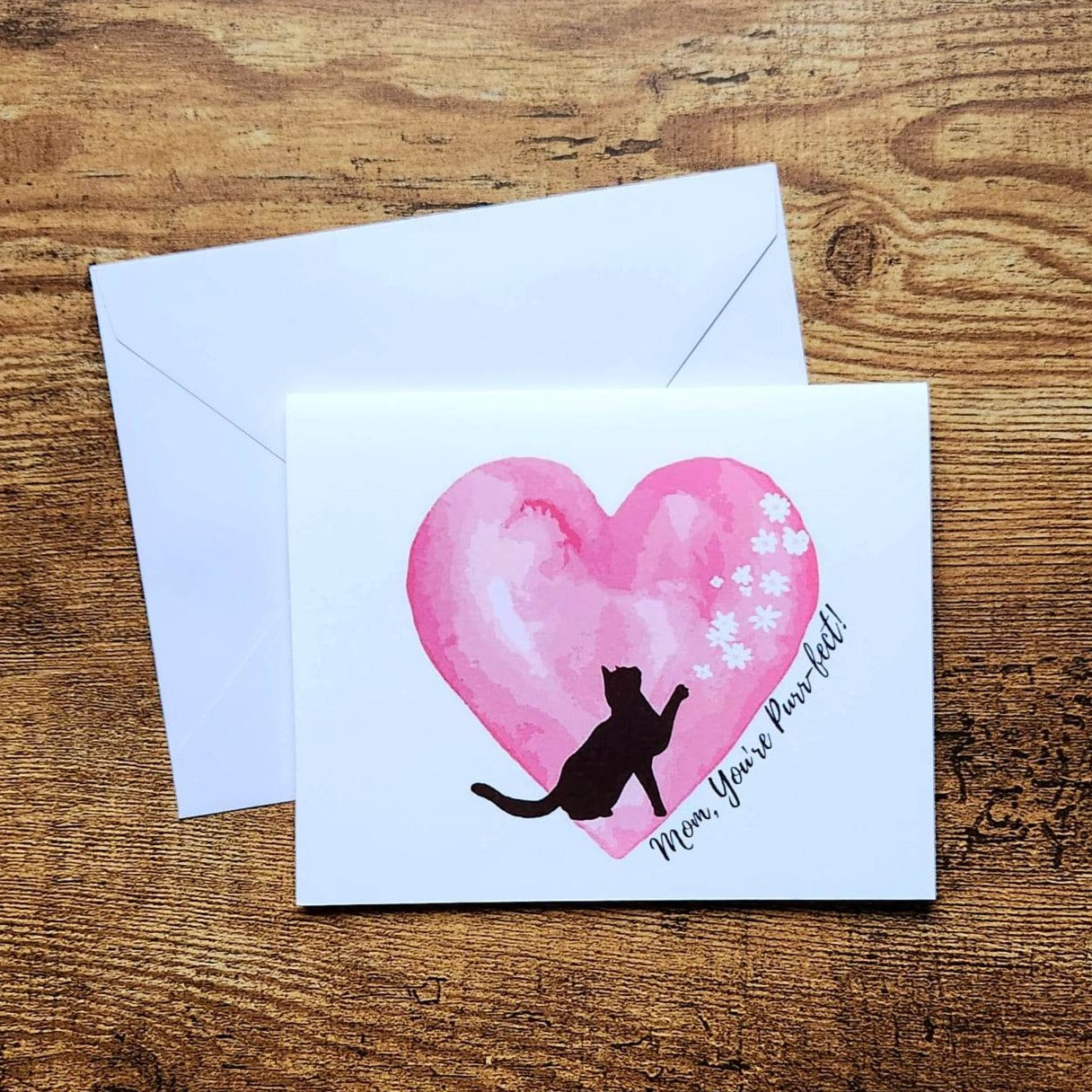 Mom you're purrfect, Cat mom card, Mother's day card, Funny cute cat pun card, Kitty greeting, Fur mom card, Card from cat, Purrfect card