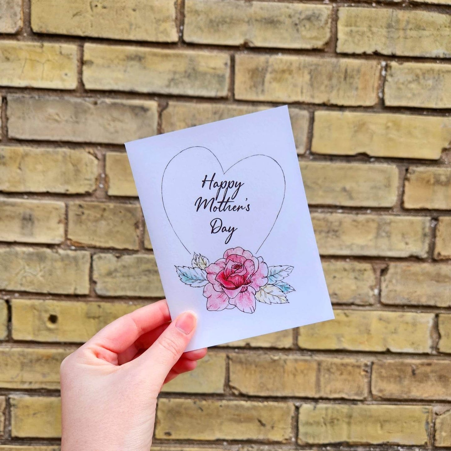 Happy Mother's day card, Pink rose card for mom, Floral Mother's day card, Pretty card for mom, Mother's day greeting card, Handmade card