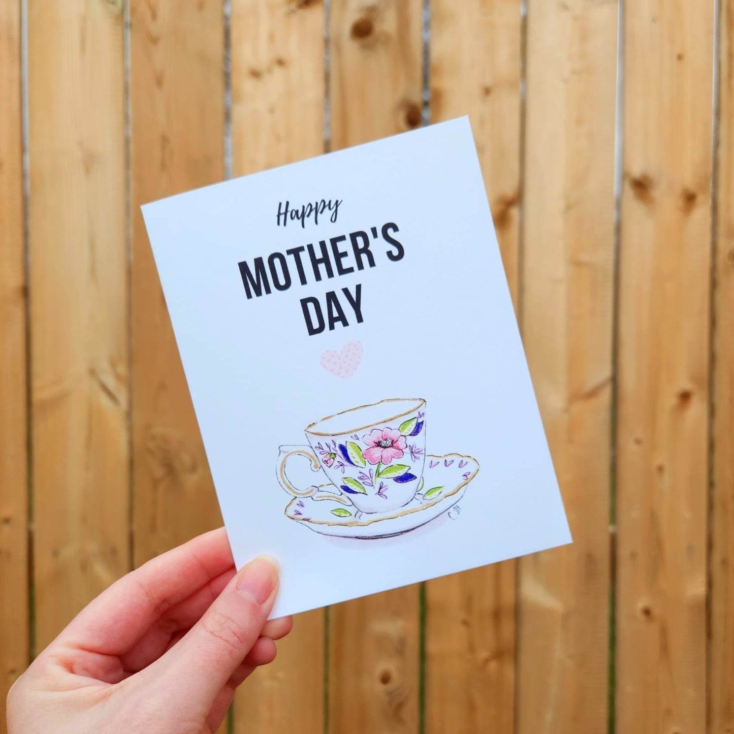 Tea lover mother's day card, Happy mother's day card, Floral tea cup card, Card for mom, Aunt, Sister, Pretty mother's day card for wife