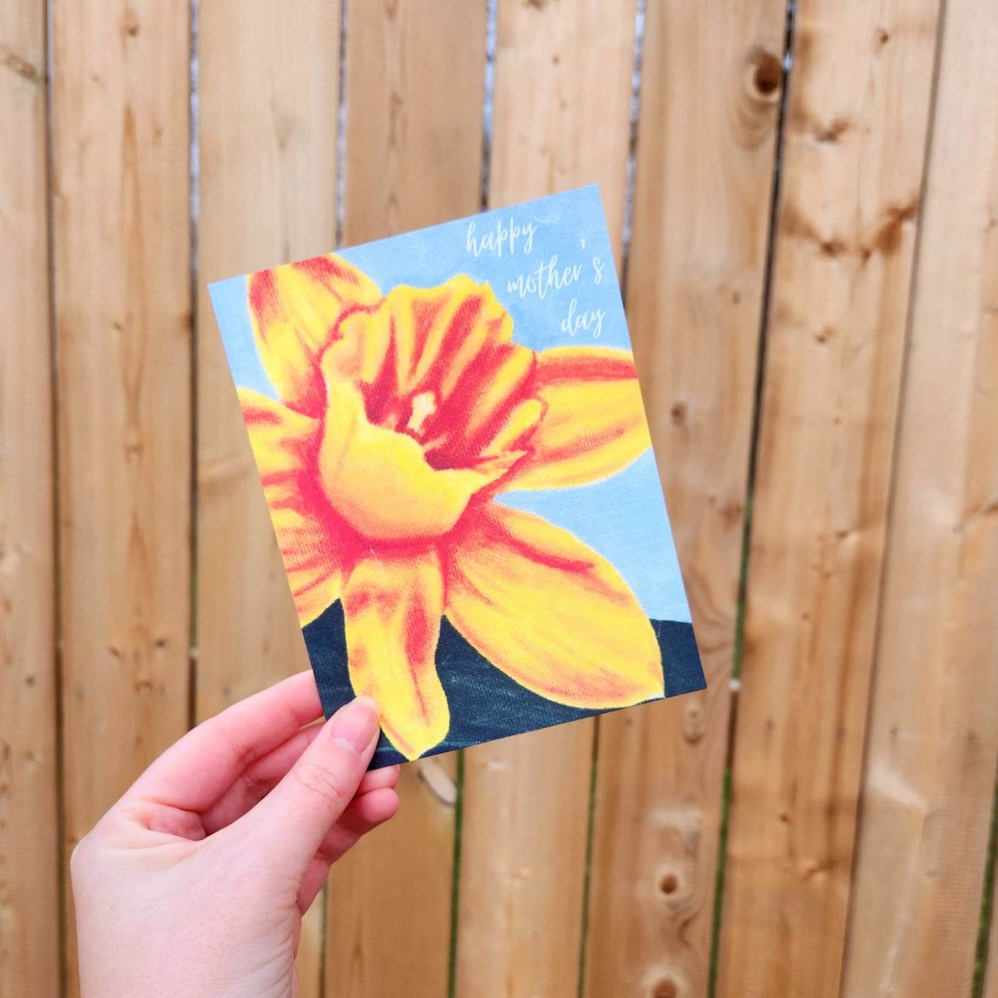 Daffodil mother's day card, Original art card for mom, Daffodil card, Mother's day greeting card, Celebrate mom card, Happy Mother's day mom