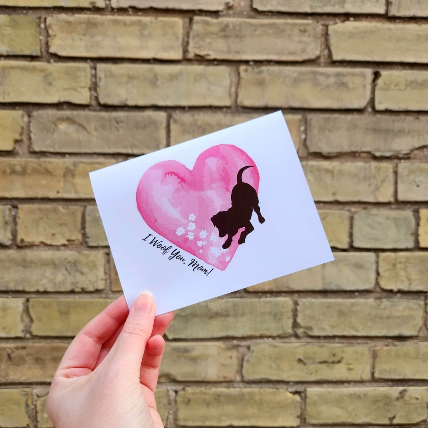 I woof you mom, Mother's Day card, Dog mom card, Fur mom card, Card from dog, Cute dog greeting card, I love you card for mom, Family pet