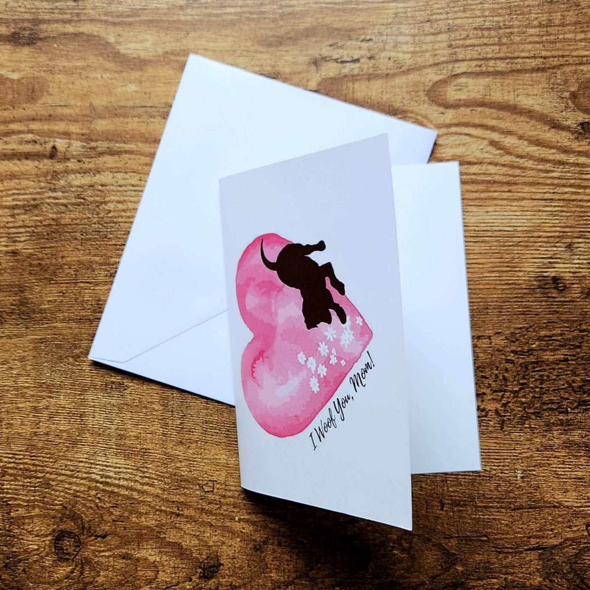 I woof you mom, Mother's Day card, Dog mom card, Fur mom card, Card from dog, Cute dog greeting card, I love you card for mom, Family pet