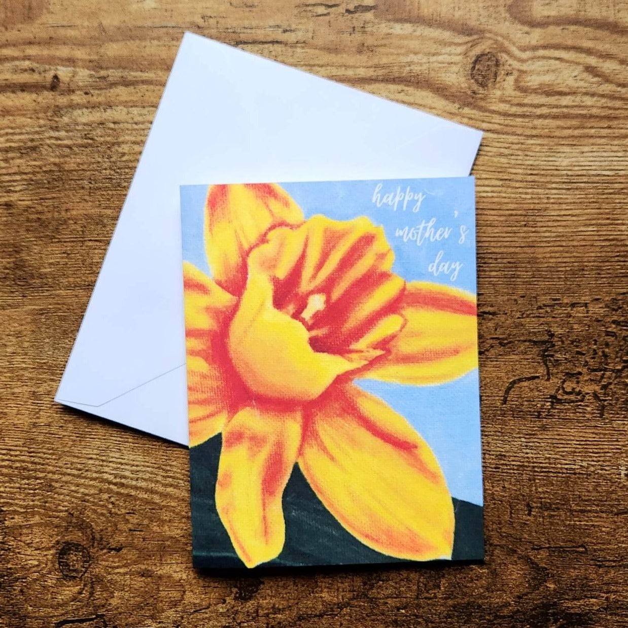 Daffodil mother's day card, Original art card for mom, Daffodil card, Mother's day greeting card, Celebrate mom card, Happy Mother's day mom