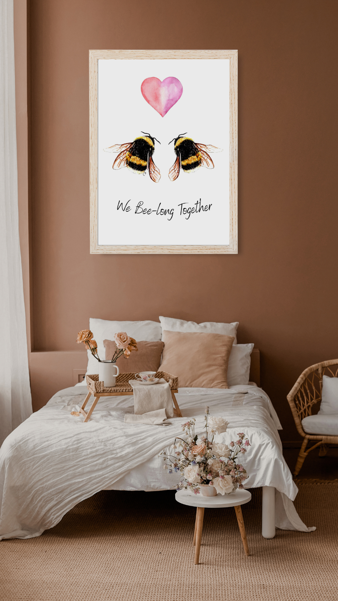 We bee long together, Anniversary gift, Bedroom decor, Gift for partner, Gift for her, home decor, Art print, Cute bee art, Couple gift, Bee