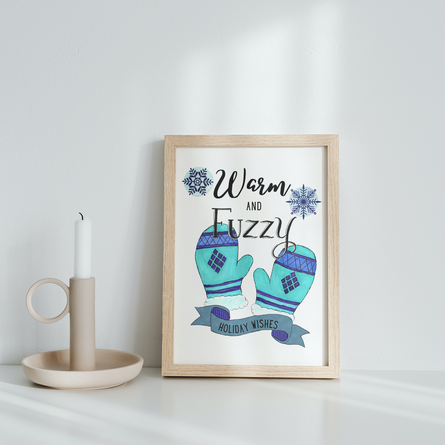 Warm and fuzzy Holiday wishes, Comfy mittens Christmas decor, Cozy Holiday decor, Warmest wishes, Cute Christmas art, Baby its cold outside