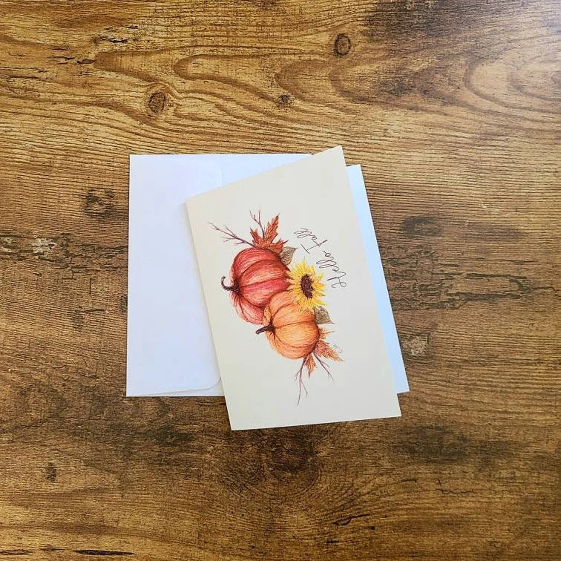 Hello fall card, Fall Pumpkin card, Thanksgiving card, Vintage pumpkin Halloween, Fall vibes, Cute pumpkin card, Happy fall pumpkins,