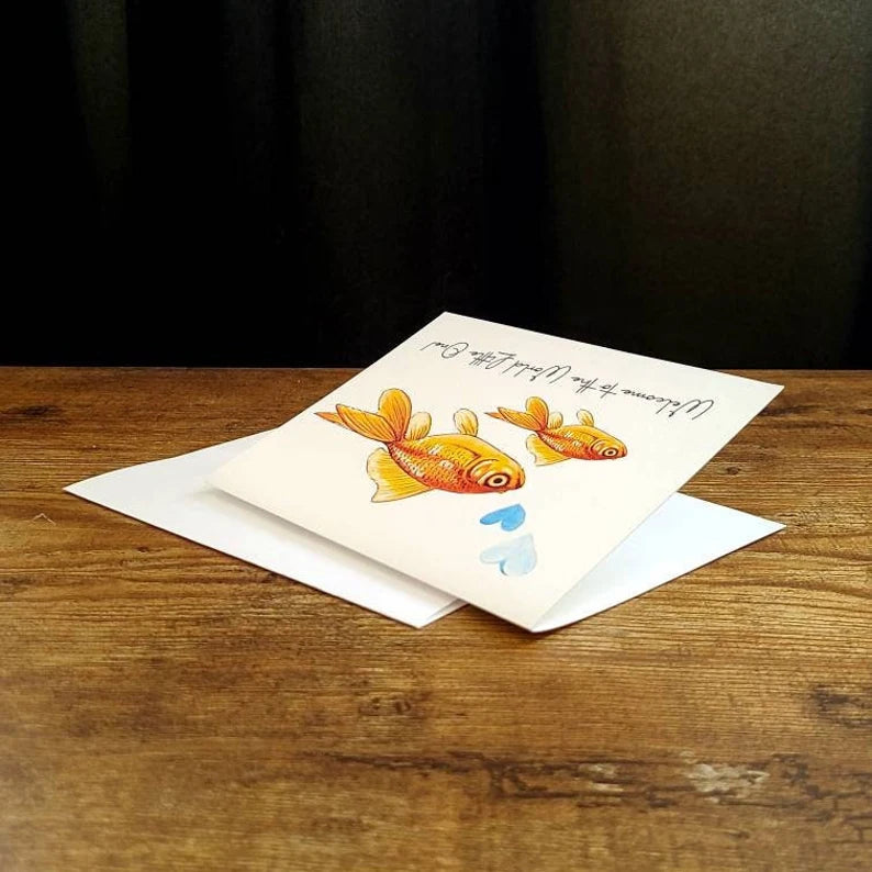 Welcome to the world little one card, Newborn baby boy card, New mom card, Expectant mother, Gender neutral card, New baby congratulations