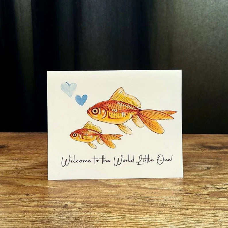 Welcome to the world little one card, Newborn baby boy card, New mom card, Expectant mother, Gender neutral card, New baby congratulations