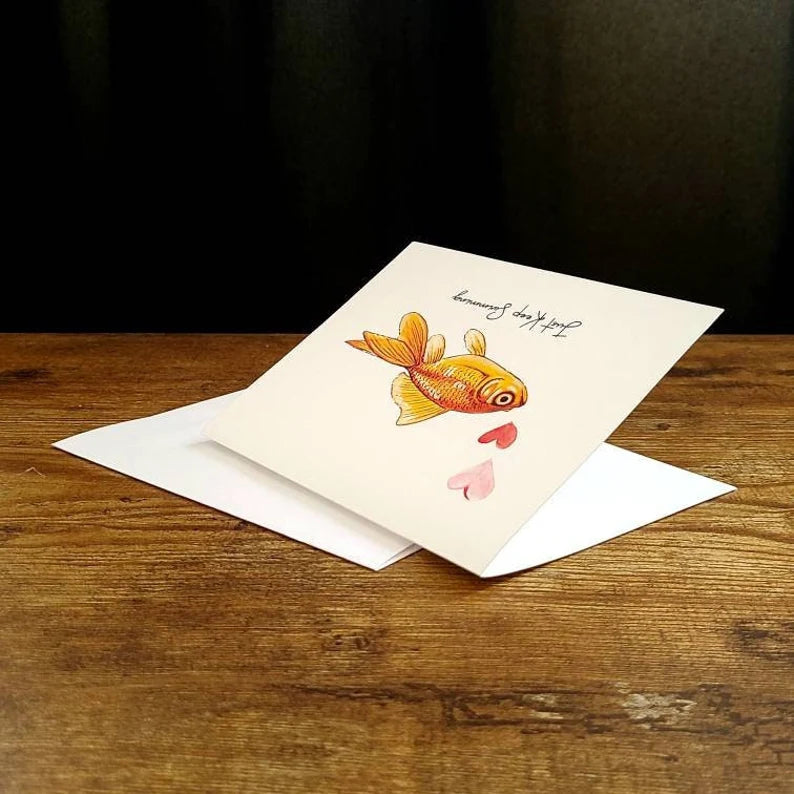 Just keep swimming card, Support card, Encouragement card, Positive card, Thinking of you, Mental wellness, Motivational card, Inspirational