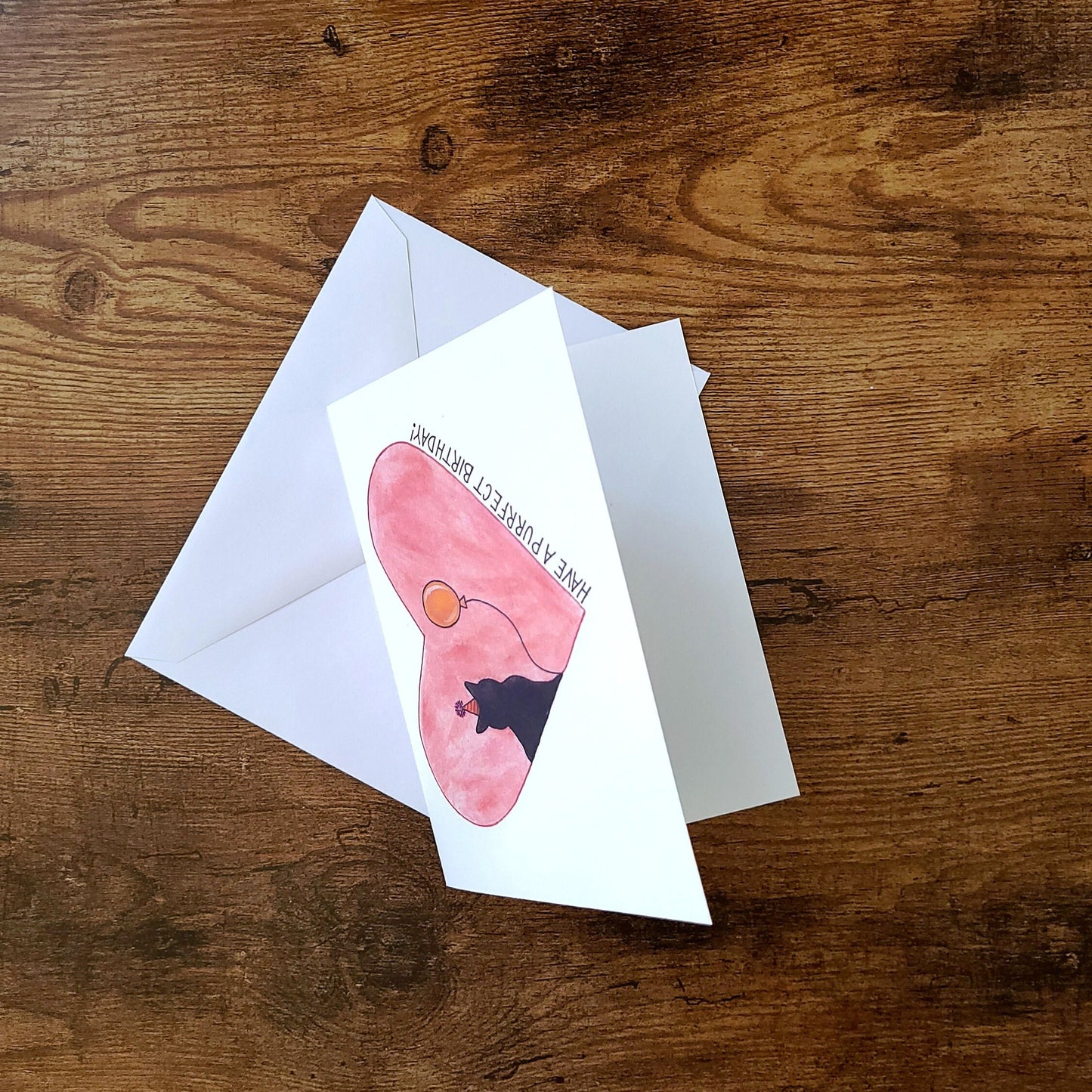 Have a purrfect birthday, Cute and unique greeting card, Cat birthday card, Punny card, Funny cat card, Cat greeting card, Black cat card