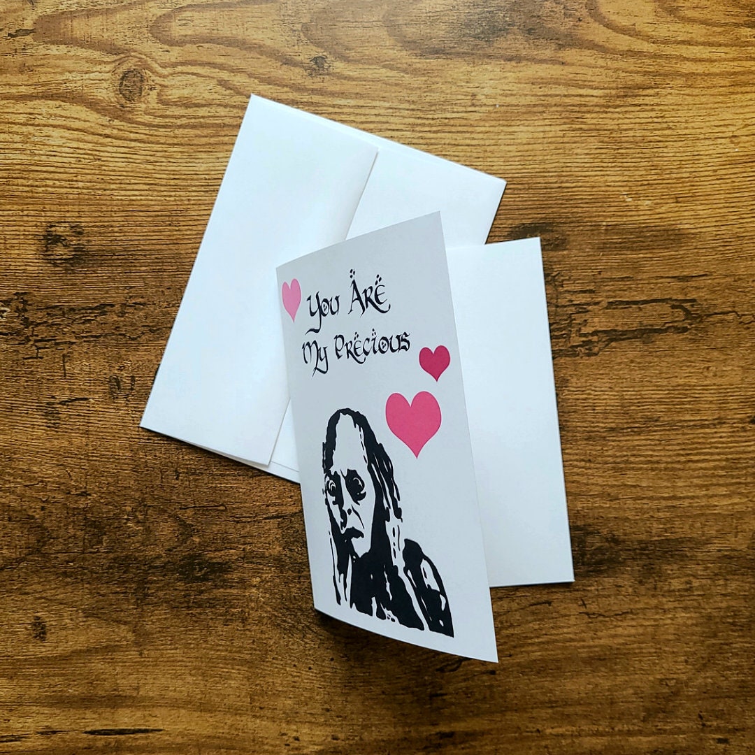 You are my precious, Lord of the Rings Valentine, LOTR Anniversary card, My precious card, Funny LOTR, Lord of the Rings card, Gollum, Nerd