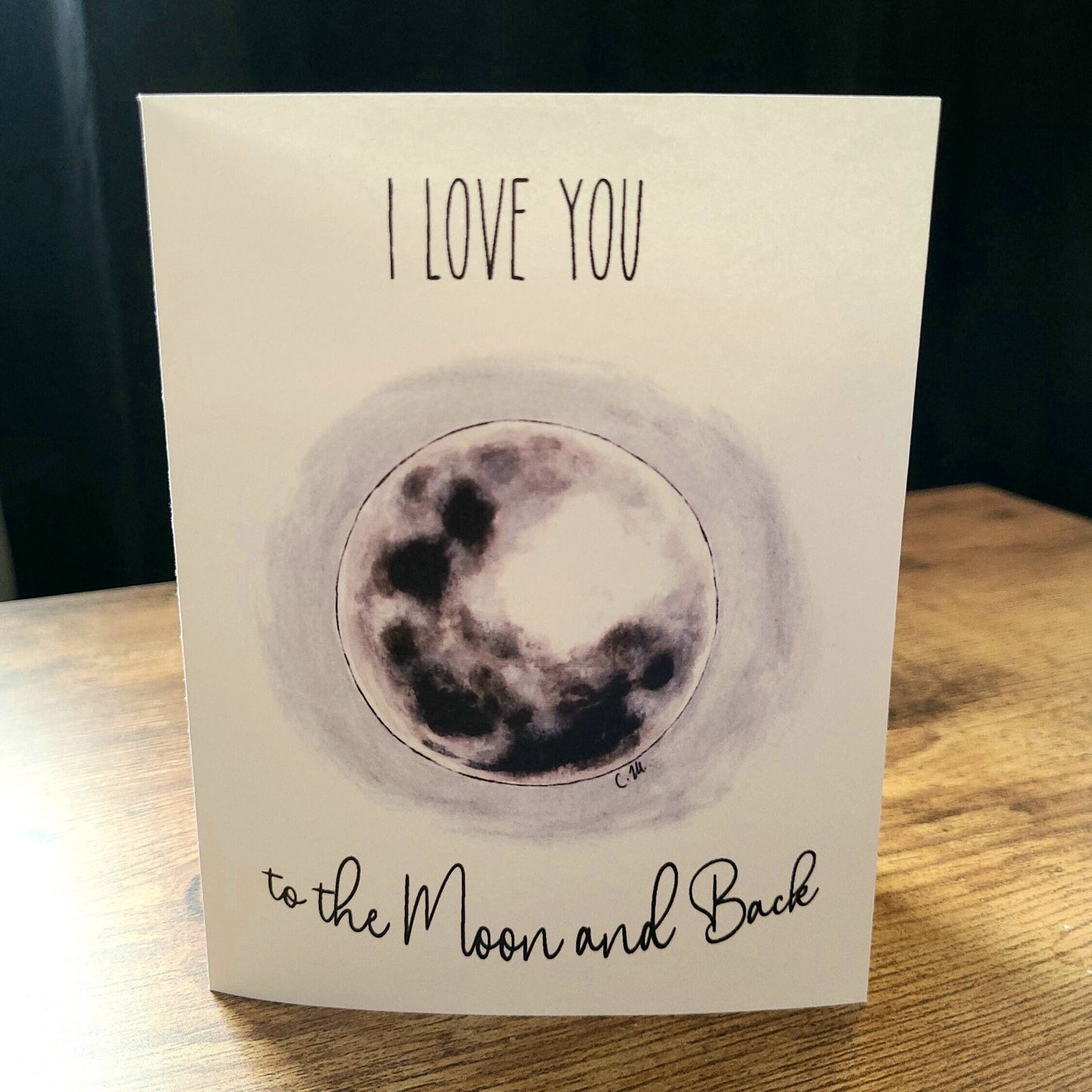 I love you to the moon and back, Love card, Valentines day, Anniversary card, Couple card, Friendship card, Card for someone special