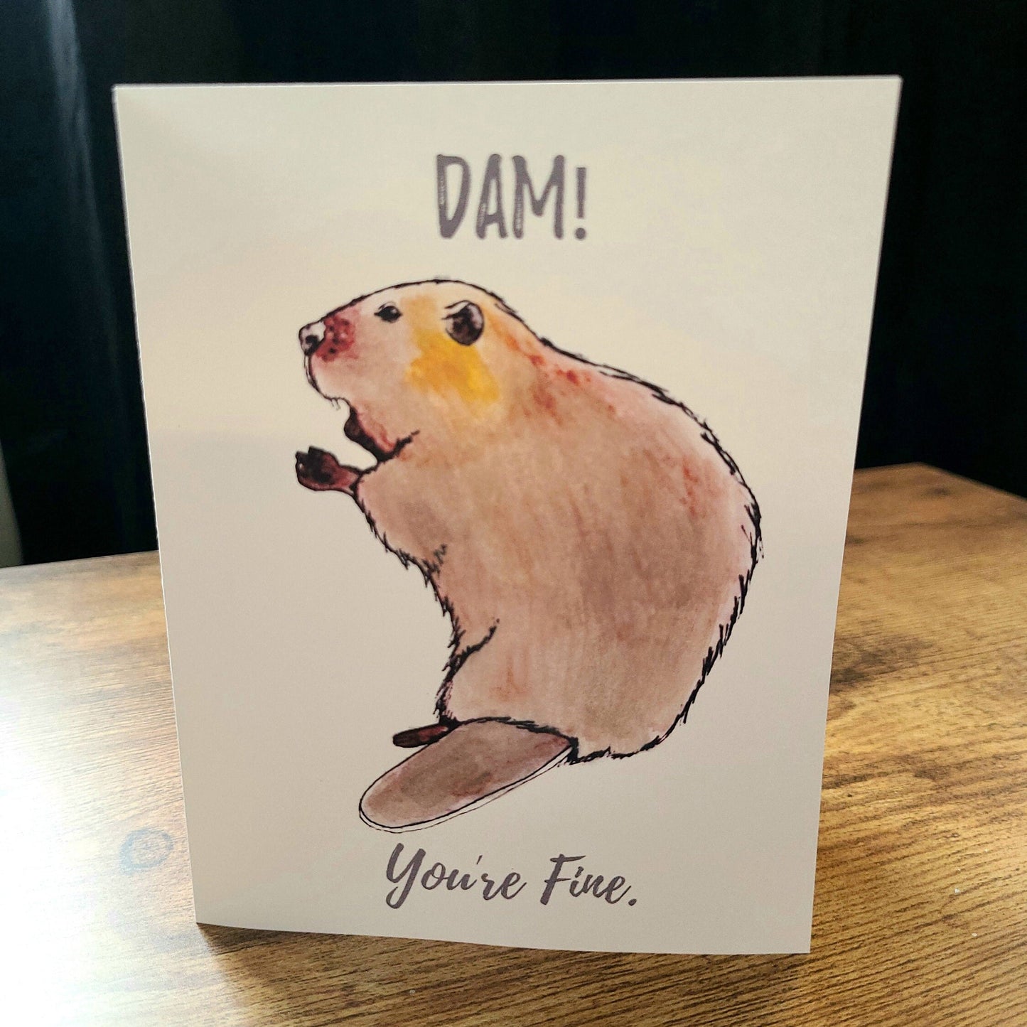 Dam you're fine beaver card, Birthday card funny humour greeting card, Love Valentine for partner or friend, Beaver pun anniversary, Punny