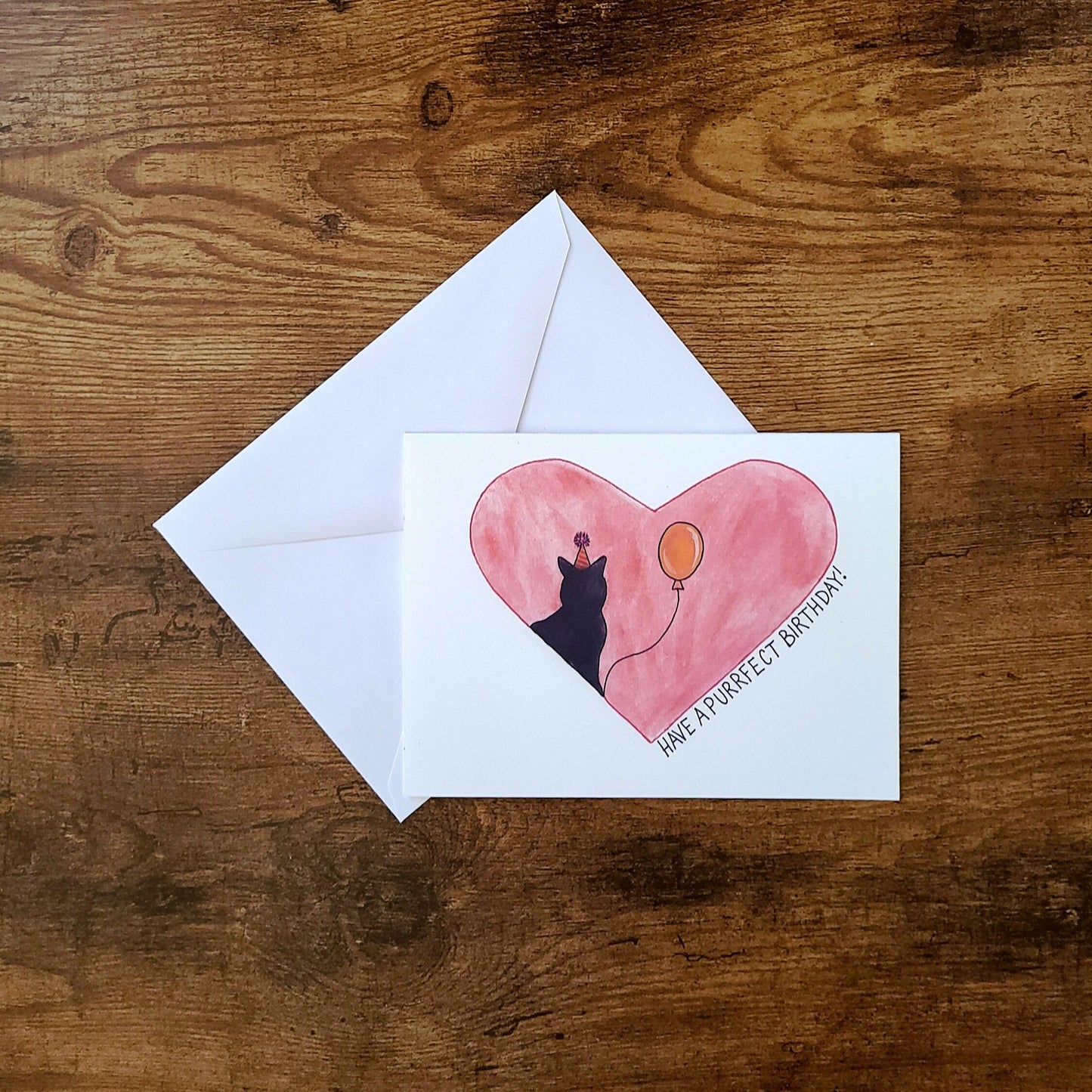 Have a purrfect birthday, Cute and unique greeting card, Cat birthday card, Punny card, Funny cat card, Cat greeting card, Black cat card