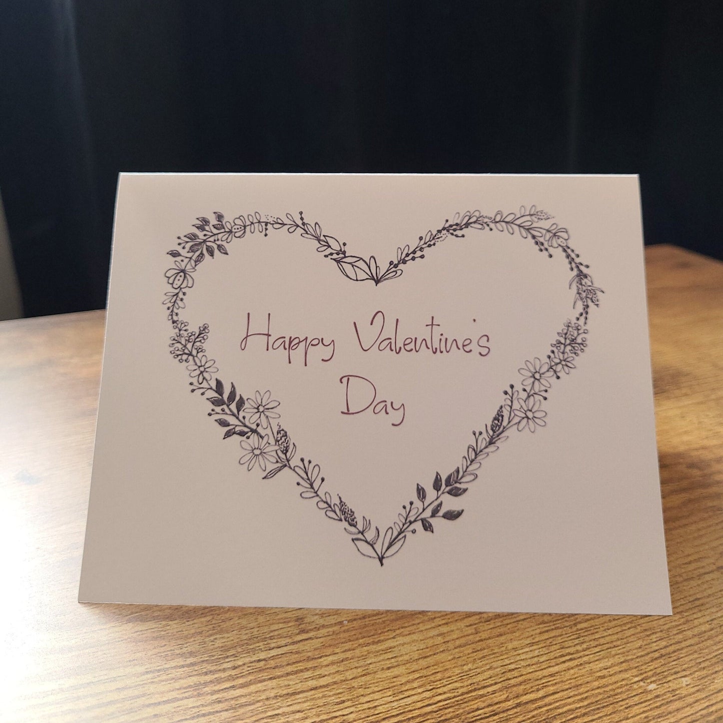 Happy Valentine's Day floral heart card, Happy Valentine's Day, Cute Valentine, Valentine for her, Love card, Wife, Girlfriend, Pretty card
