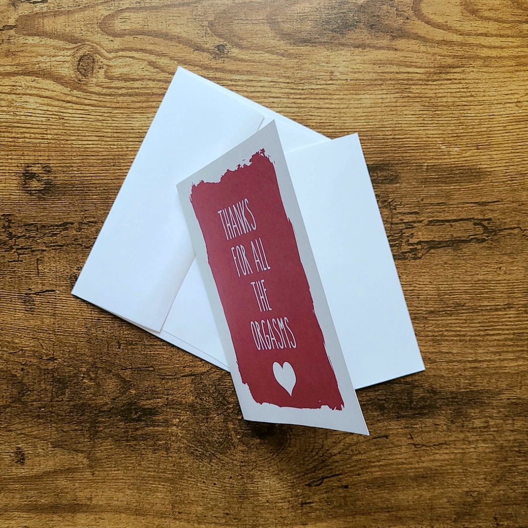 Thanks for all the orgasms, Naughty anniversary card for her, Dirty Valentine for him, Funny naughty birthday card, Dirty greeting card