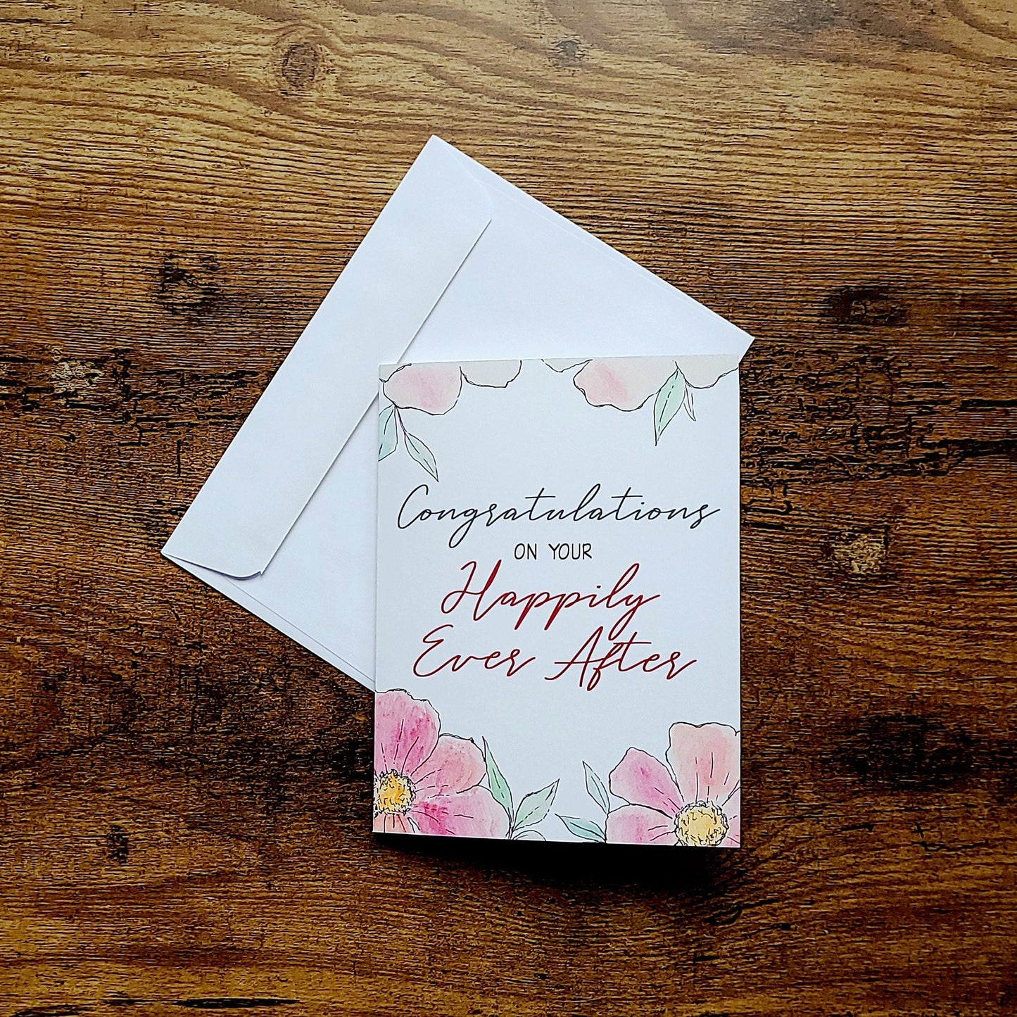 Congratulations on your happily ever after, Wedding card, Card for bride and groom, Happy couple card, Card for bride to be, Congrats card