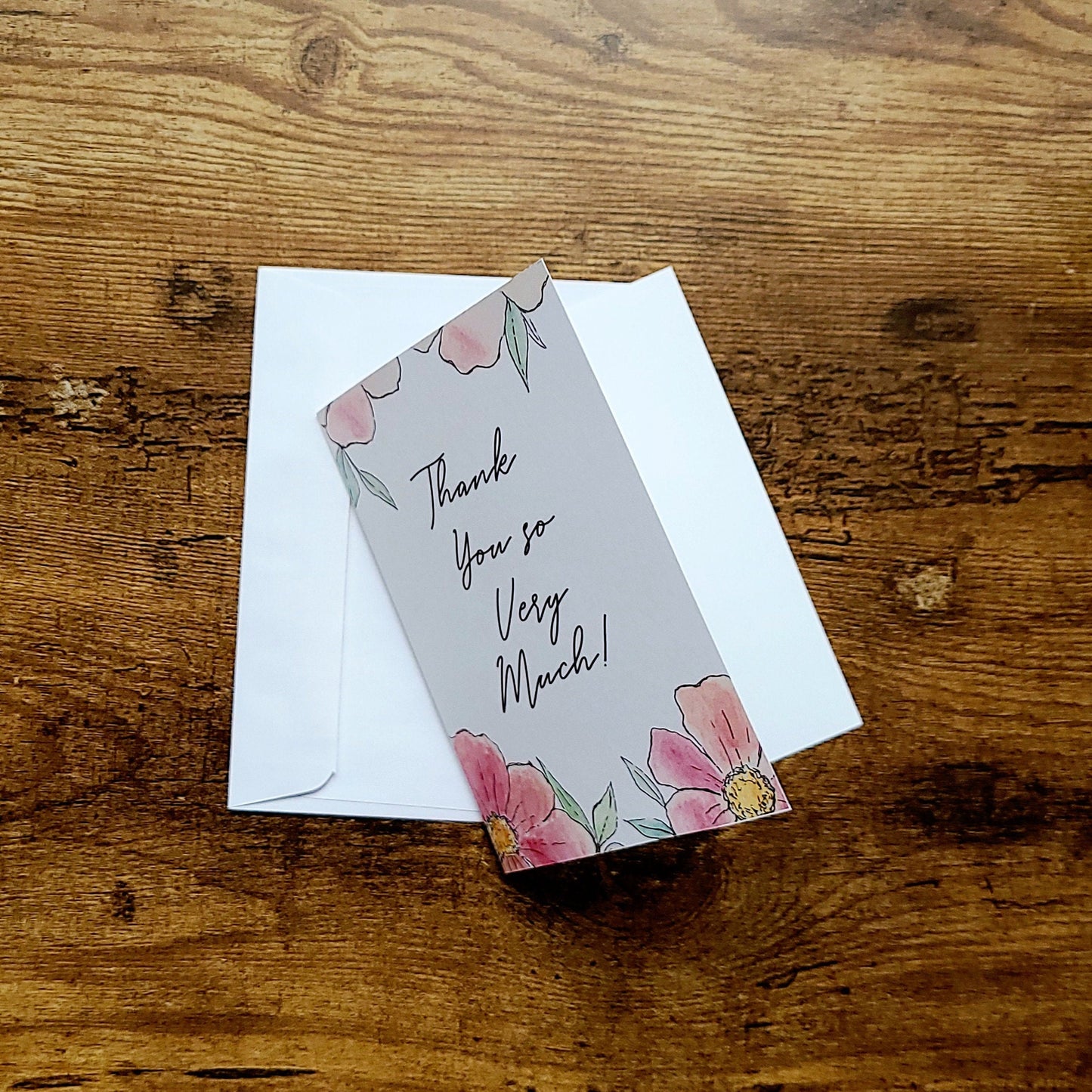 Thank you so very much, Thank you card, Cute thank you card, Wedding thank you card, Baby thank you card, Teacher thank you greeting card