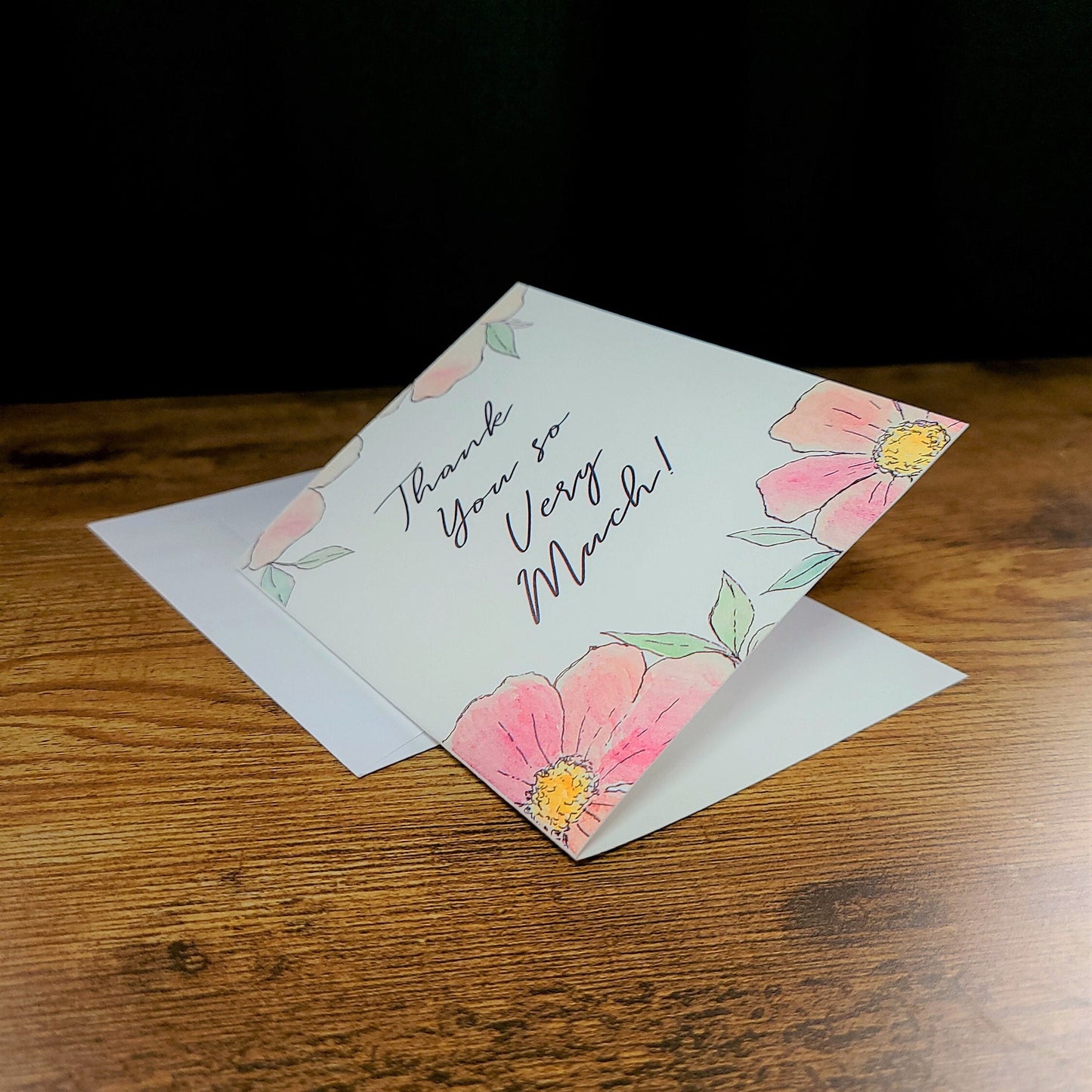 Thank you so very much, Thank you card, Cute thank you card, Wedding thank you card, Baby thank you card, Teacher thank you greeting card