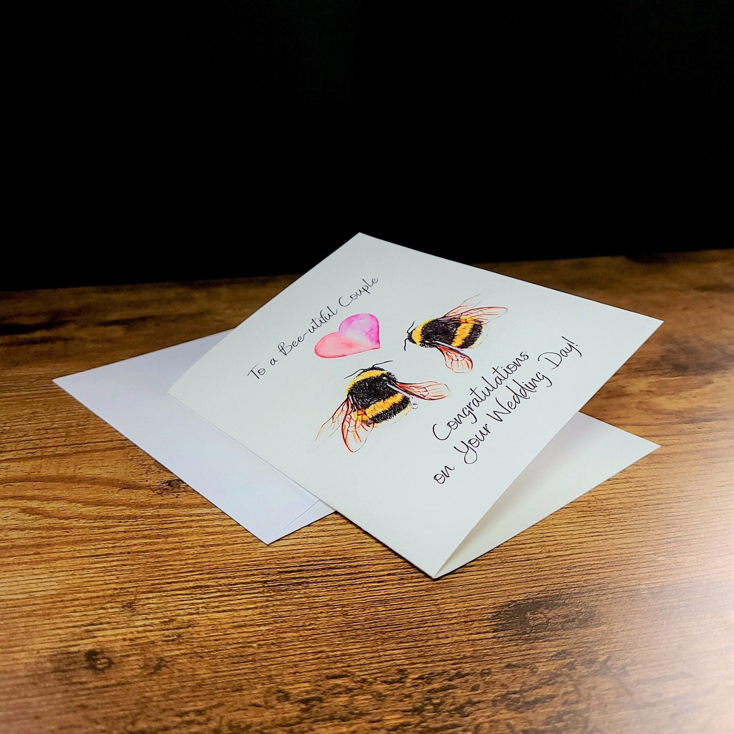 To a beeutiful couple, Congrats on your wedding day, Congratulations card, Wedding card for couple, Mr and Mrs card, Happy wedding day