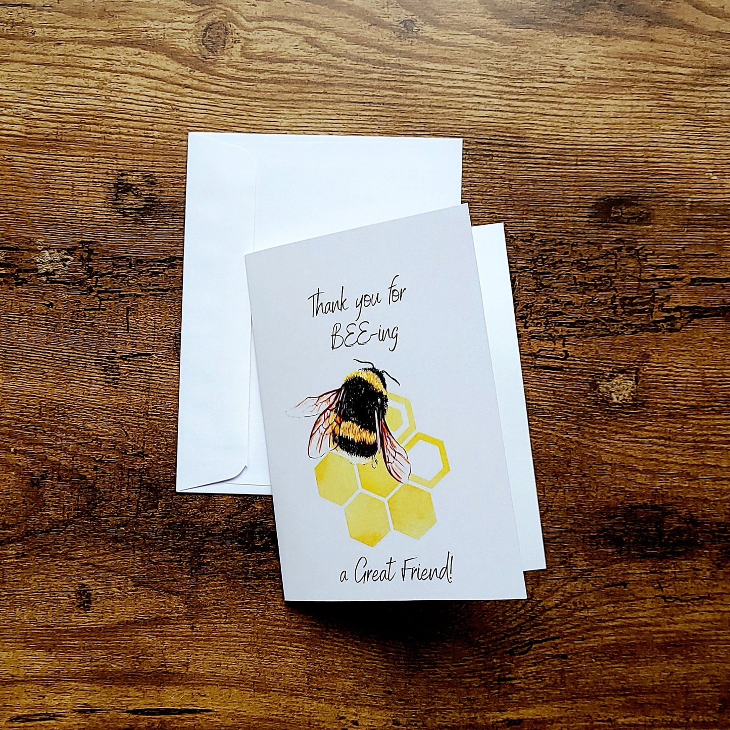 Thank you for beeing a great friend, Thank you for being a friend, Thank you note card, Cute card for friend, Bumble bee card, Bee pun