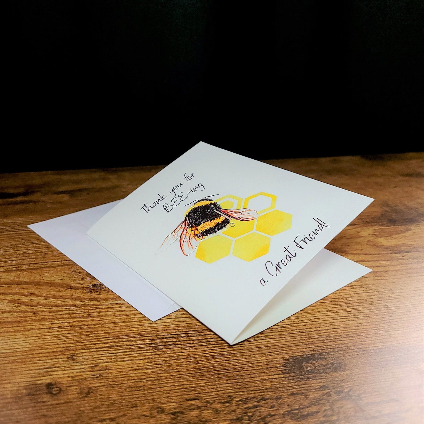 Thank you for beeing a great friend, Thank you for being a friend, Thank you note card, Cute card for friend, Bumble bee card, Bee pun