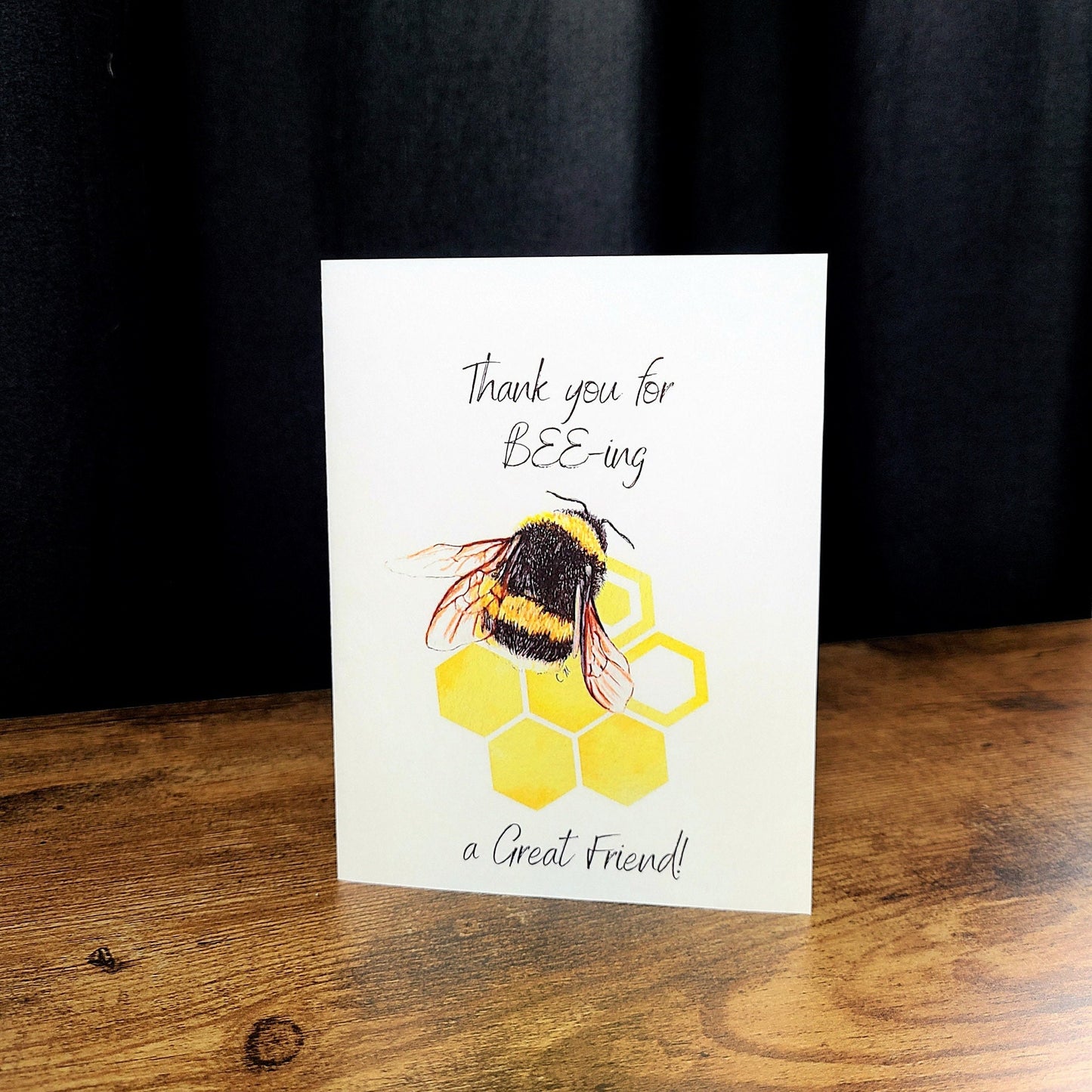 Thank you for beeing a great friend, Thank you for being a friend, Thank you note card, Cute card for friend, Bumble bee card, Bee pun