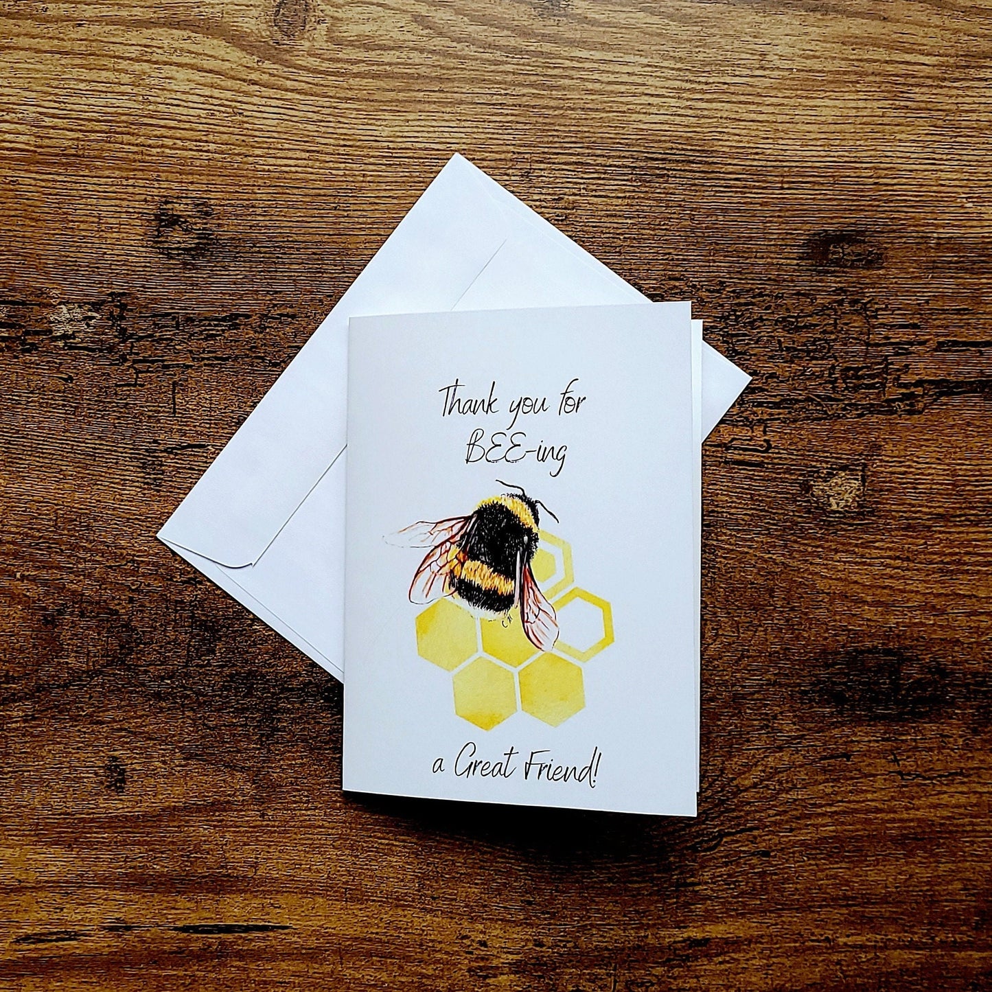 Thank you for beeing a great friend, Thank you for being a friend, Thank you note card, Cute card for friend, Bumble bee card, Bee pun