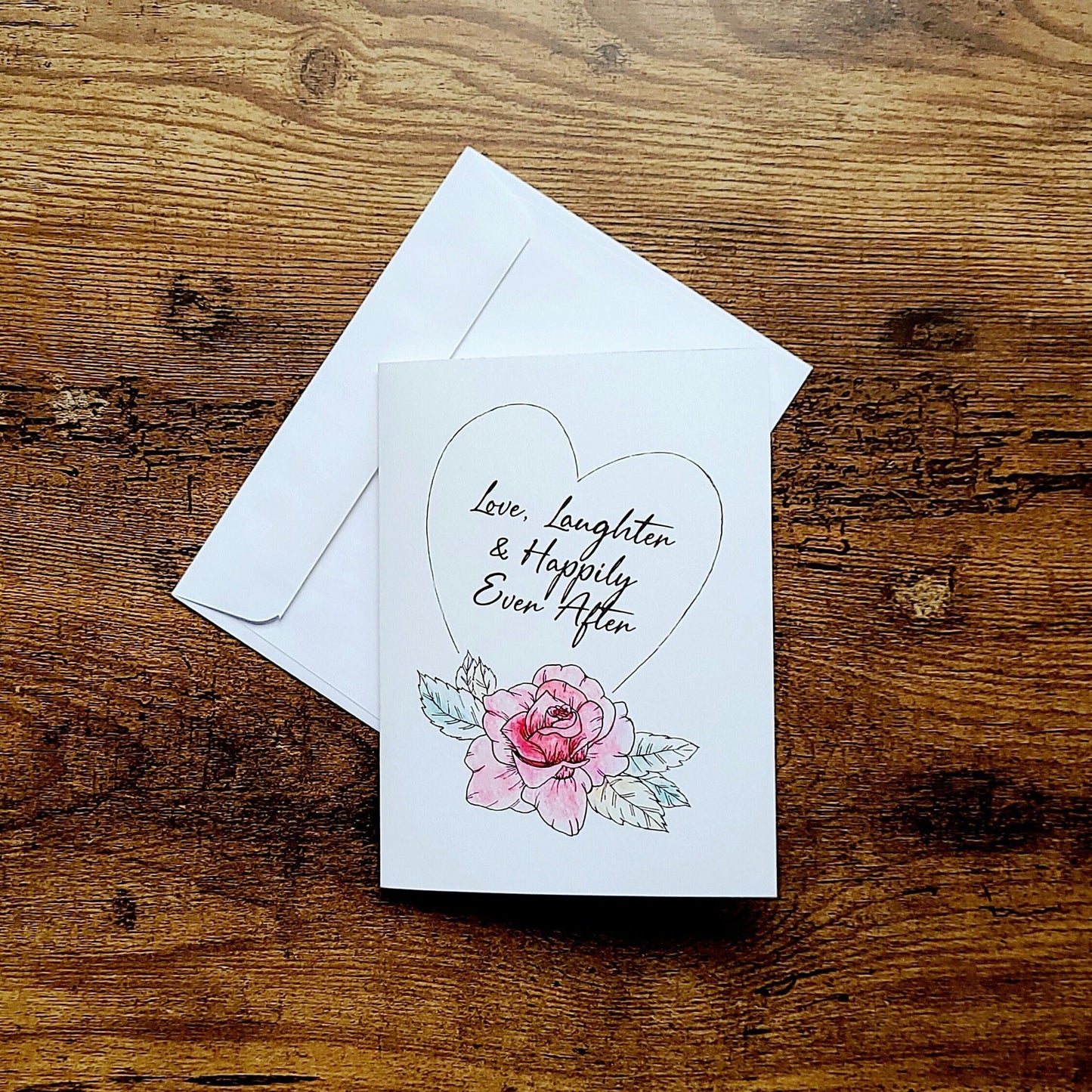 Wedding day card, Engagement card for couple, Love laughter and happily ever after, Love card, Cute couple card, Card for bride and groom