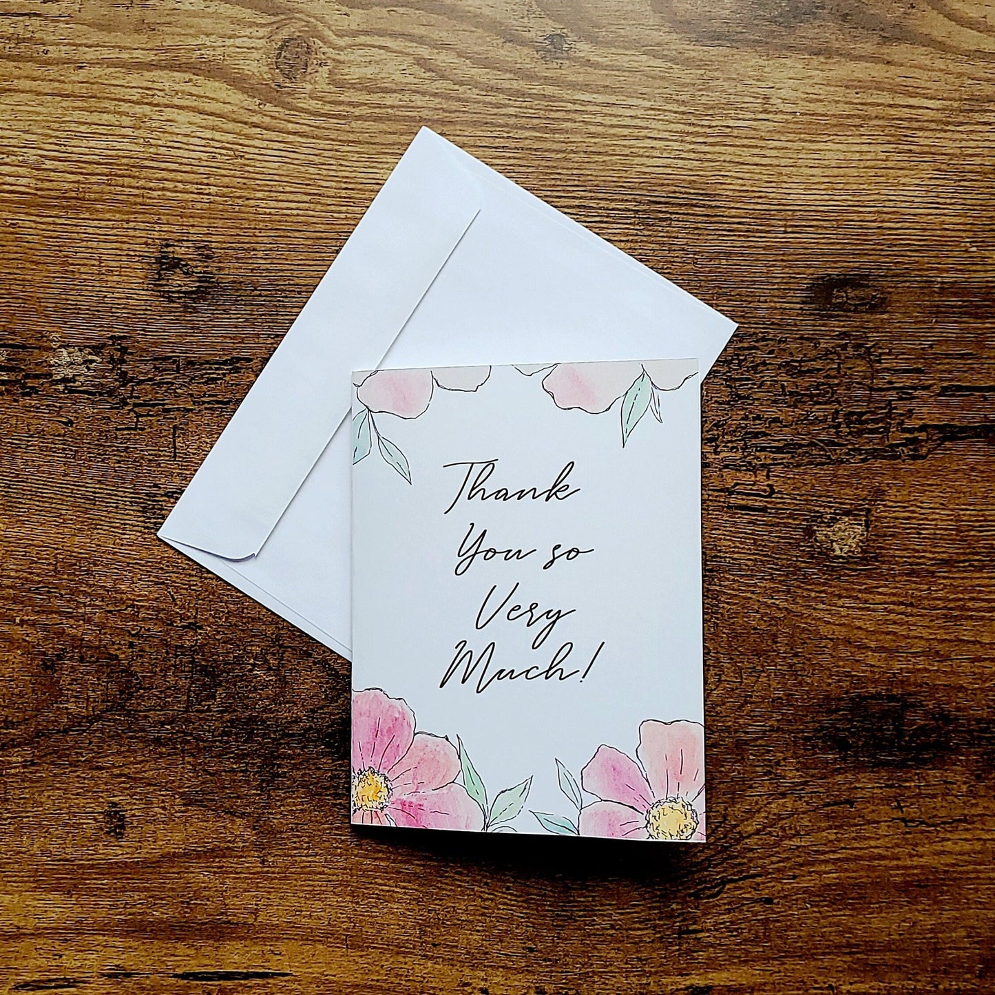 Thank you so very much, Thank you card, Cute thank you card, Wedding thank you card, Baby thank you card, Teacher thank you greeting card