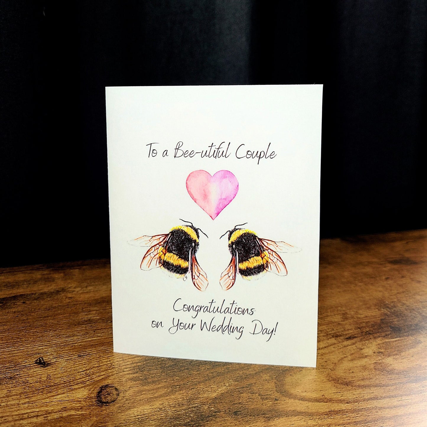 To a beeutiful couple, Congrats on your wedding day, Congratulations card, Wedding card for couple, Mr and Mrs card, Happy wedding day