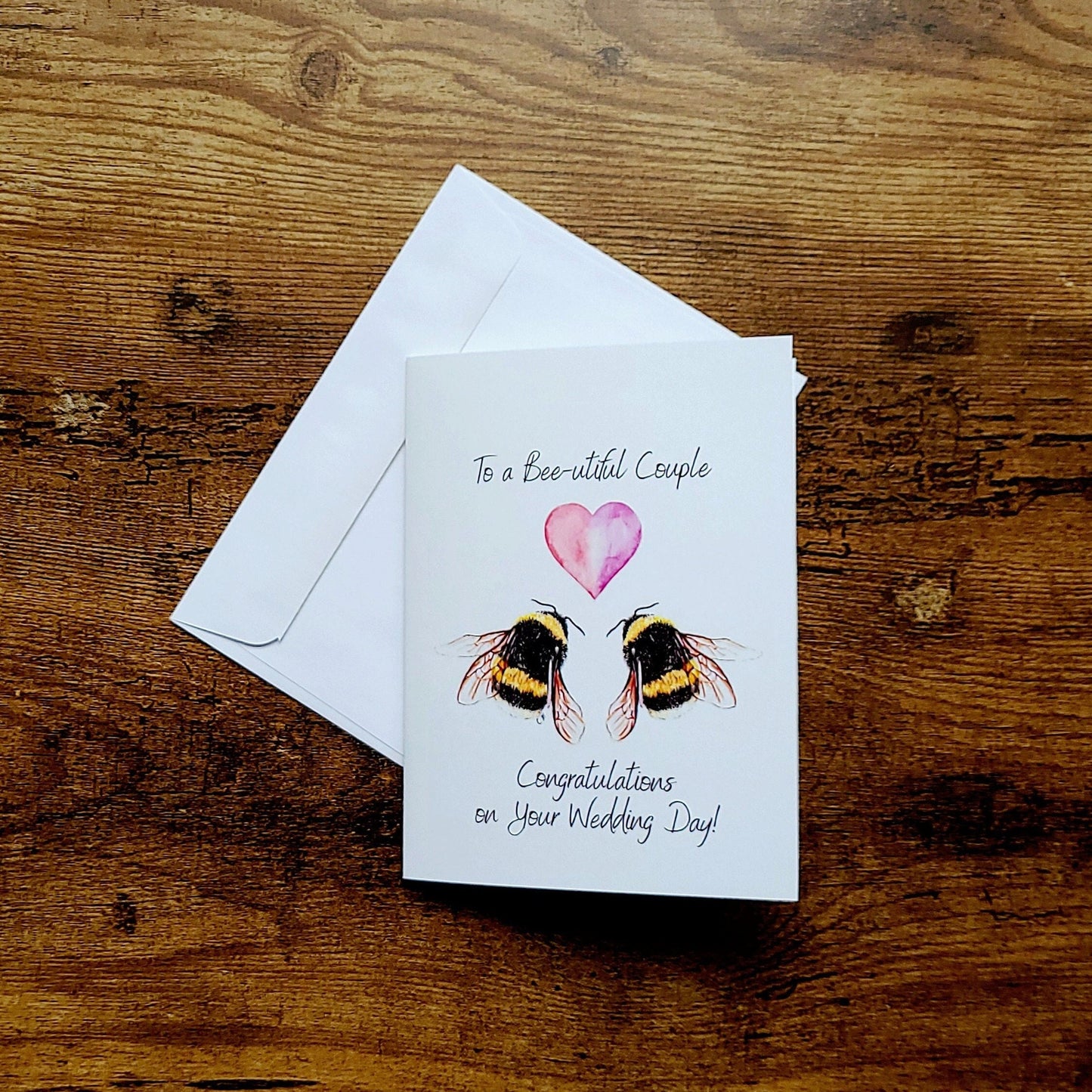 To a beeutiful couple, Congrats on your wedding day, Congratulations card, Wedding card for couple, Mr and Mrs card, Happy wedding day