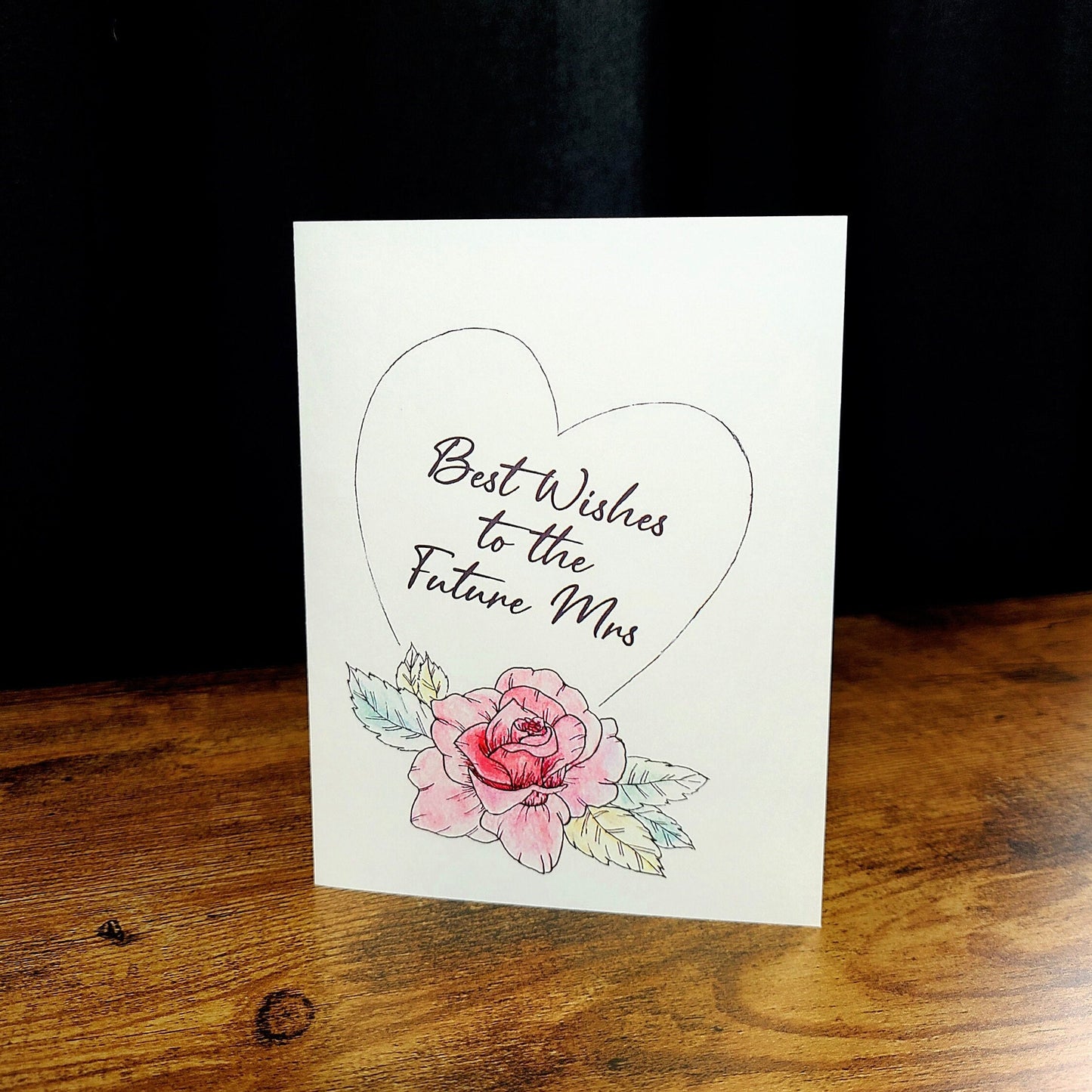 Bridal shower card, Best wishes to the future Mrs, Engagement card, Card for Bride to be, Card for friend, Card for her, Future wife