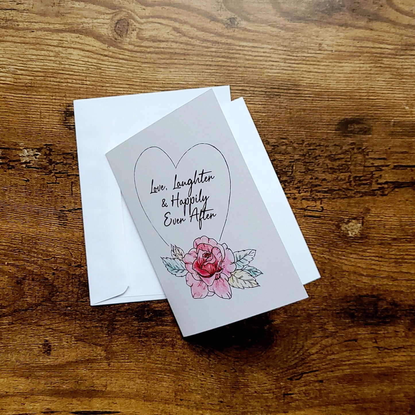 Wedding day card, Engagement card for couple, Love laughter and happily ever after, Love card, Cute couple card, Card for bride and groom