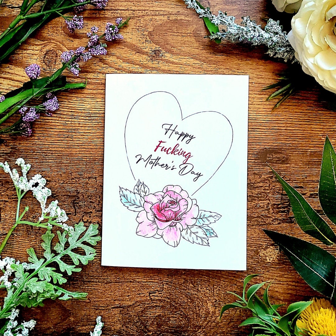 Happy fucking mother's day, Mother's day card, Sweary card, Cute cuss card for mom, Funny Mother's day card for wife, Card for bestie mom
